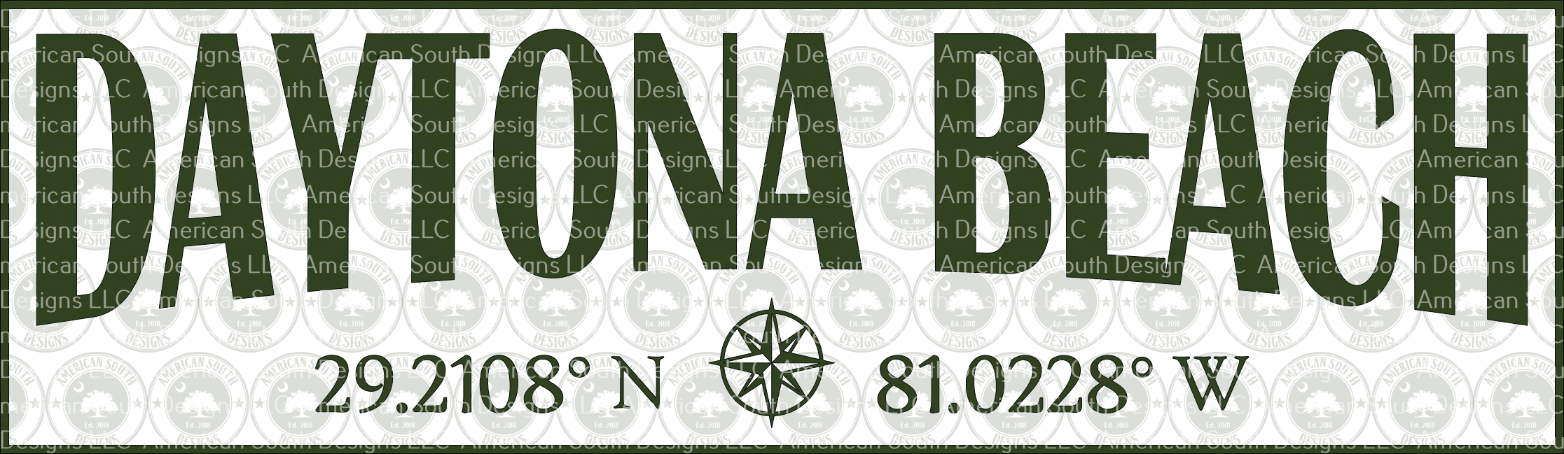 Daytona Beach, FL Coordinates Sign — Patriot Nation Designs