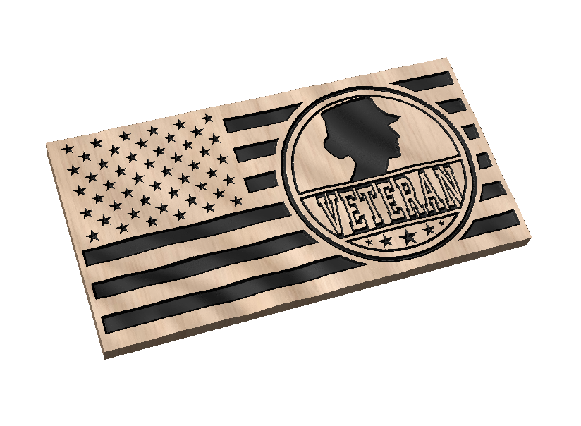 Female Round Veteran Flag 3d6 — Patriot Nation Designs