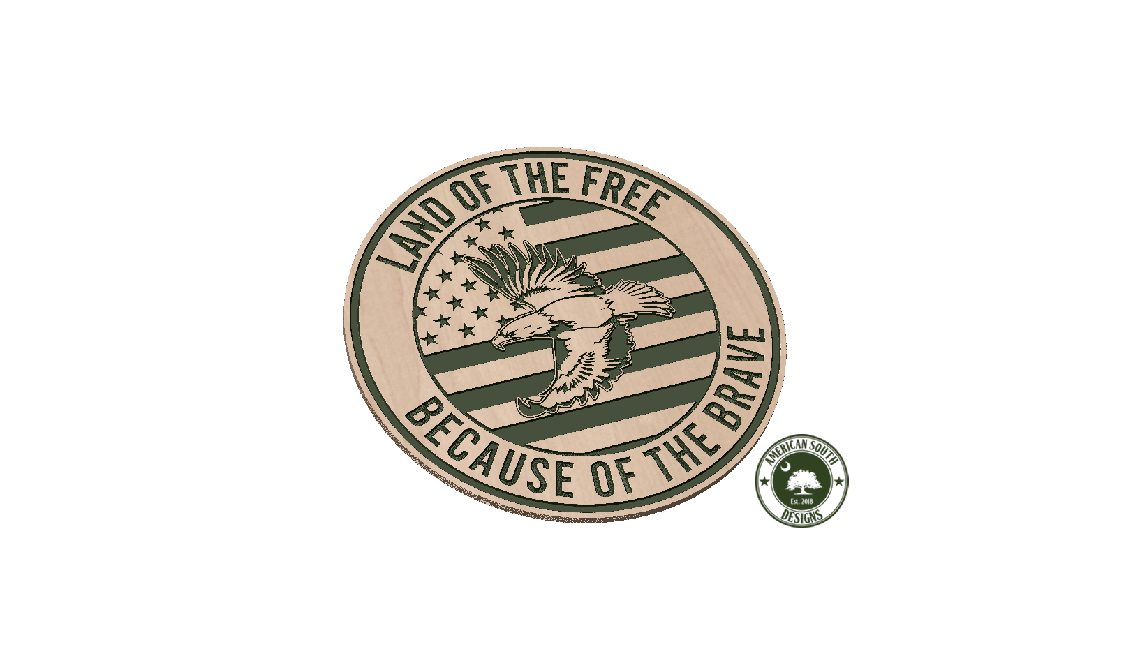 Land of the Free Home of the Brave Round — Patriot Nation Designs