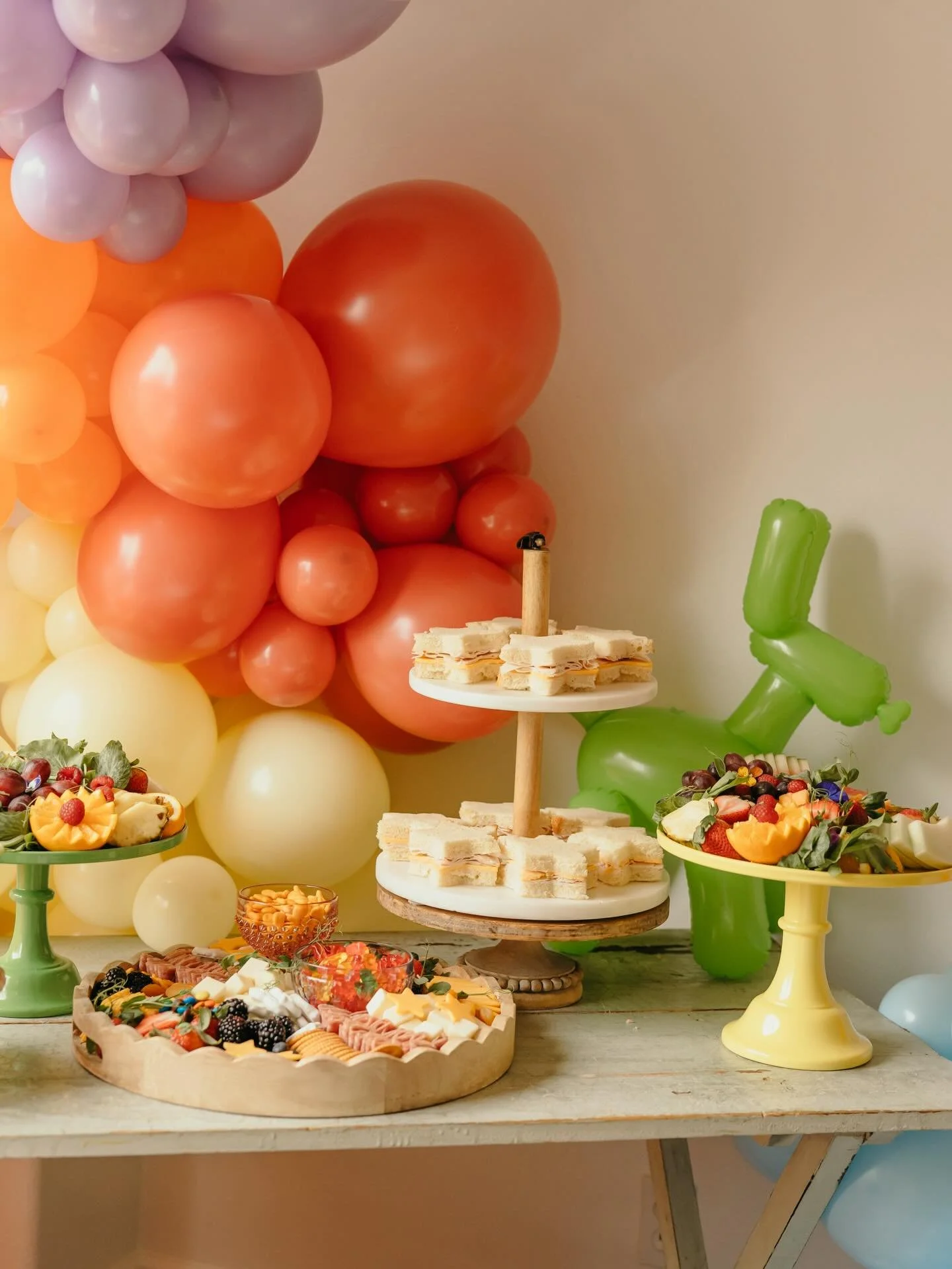 We love bringing whimsy to the function 🎈 

Straight from the TMC kids menu we have:
🍓 a charCUTErie board
🥕 mini crudit&eacute;s cups with herb ranch dressing
🥪 star cut out turkey sandwiches
🍇 fresh fruit board

Kids party catering can be so m
