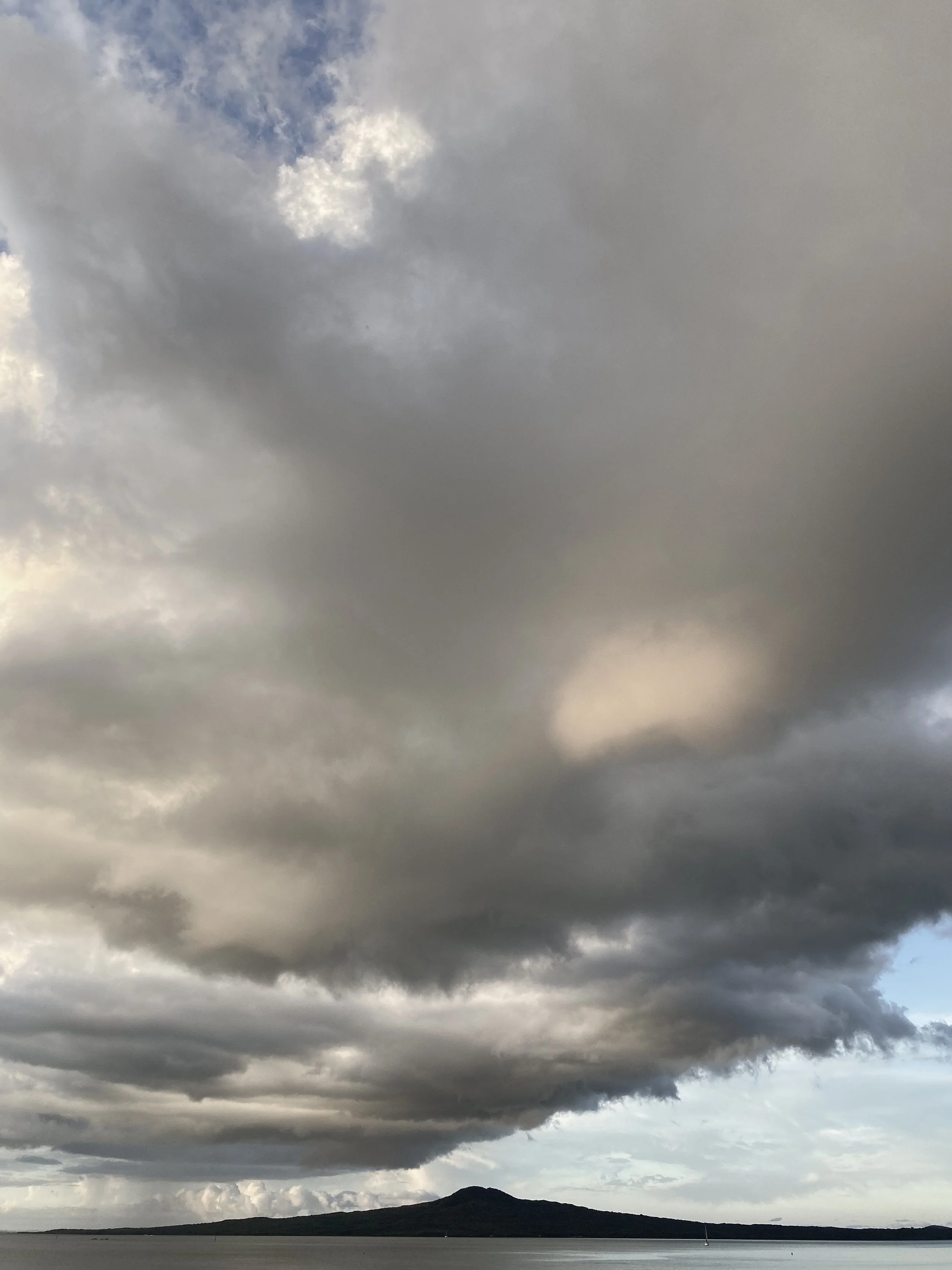 Stormy Clouds Sky Island Sea Volcano