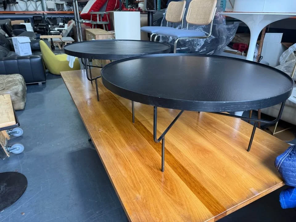 BluDot Round Black Coffee Tables 3 AVAILABLE