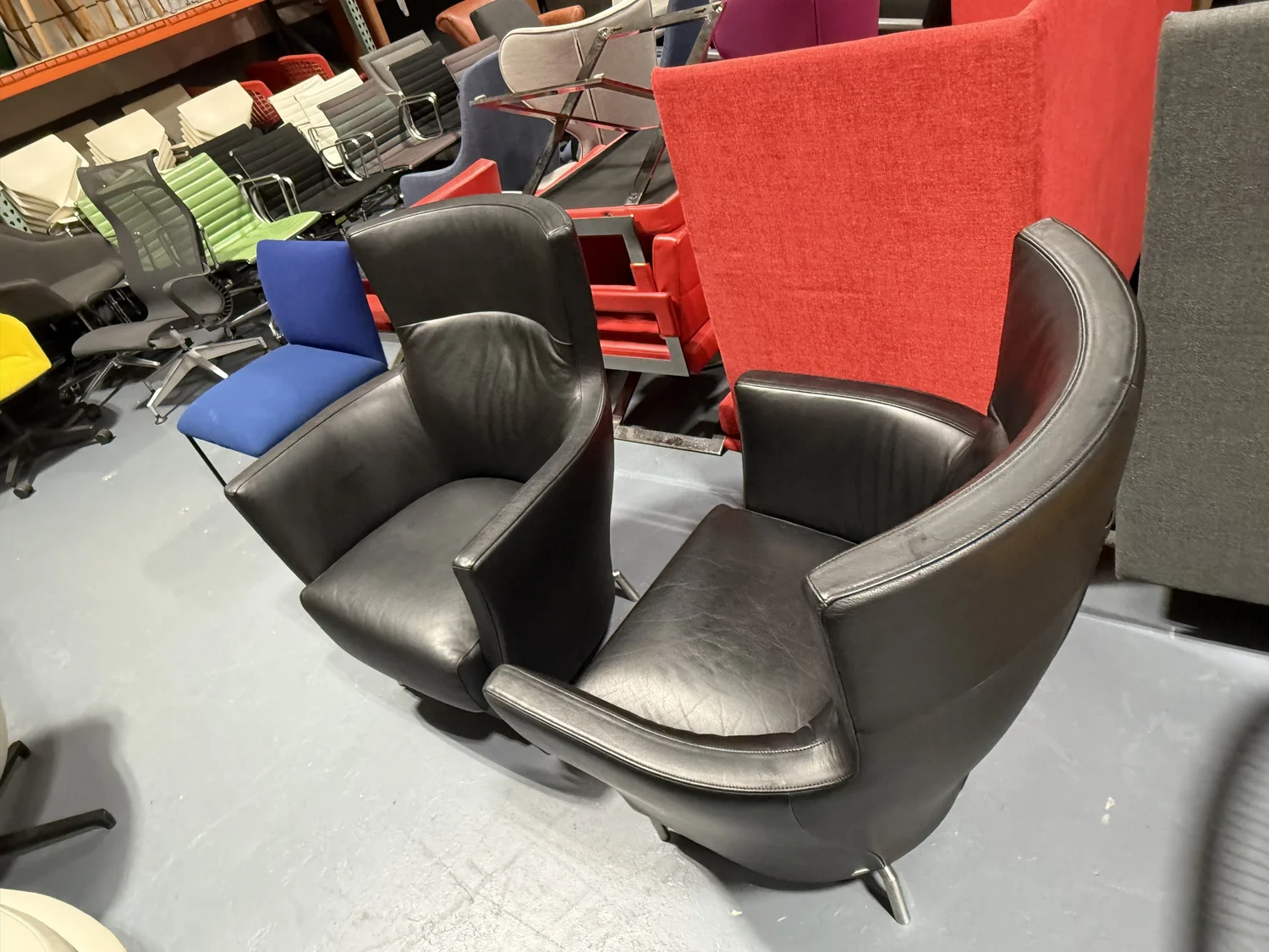 DeSede Switzerland Leather Lounge Arm Chairs 2 AVAILABLE — WANNASOFA