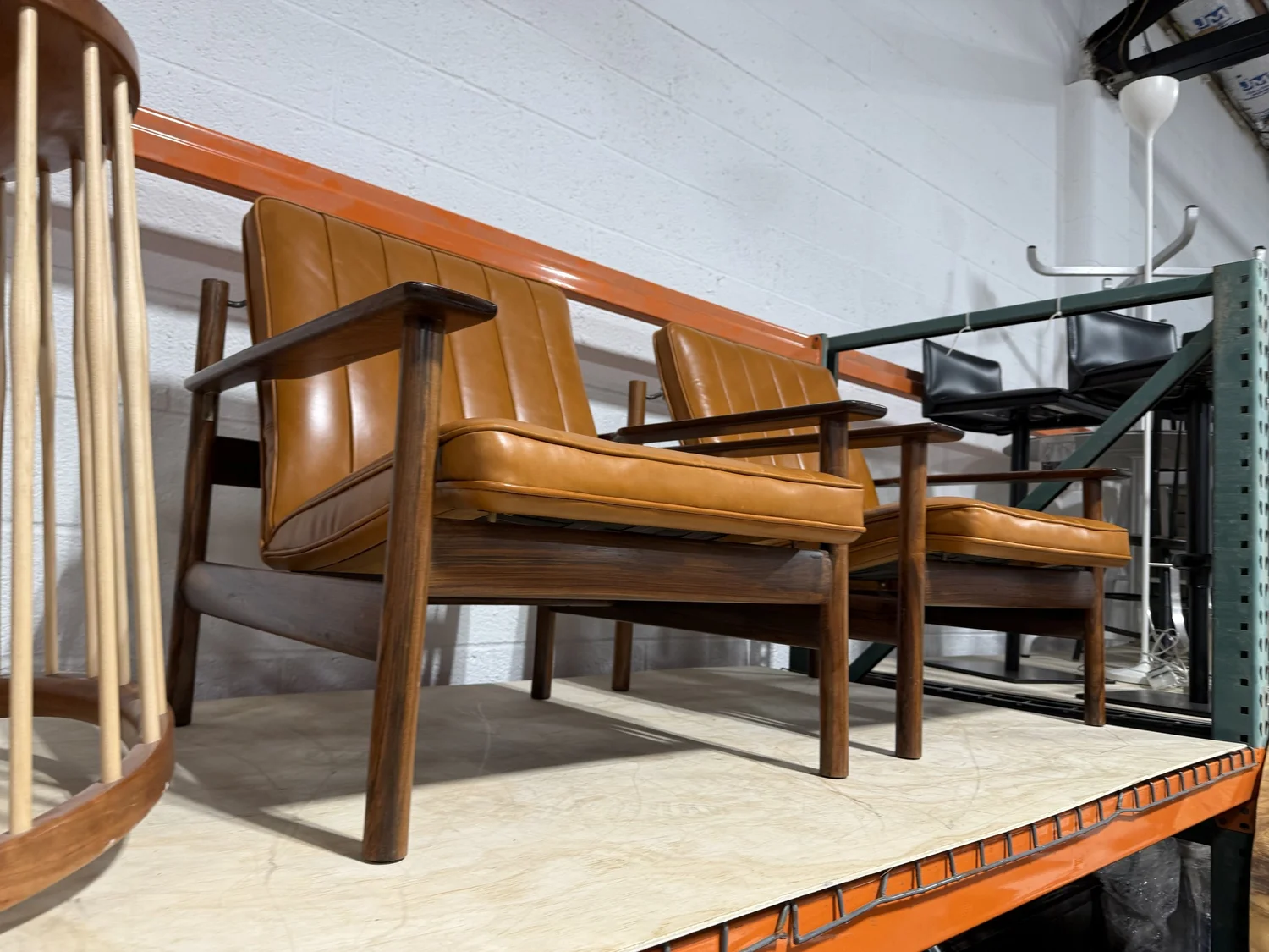 Sven Ivan Dysthe Model-1001 Rosewood and Leather Arm Chairs PAIR