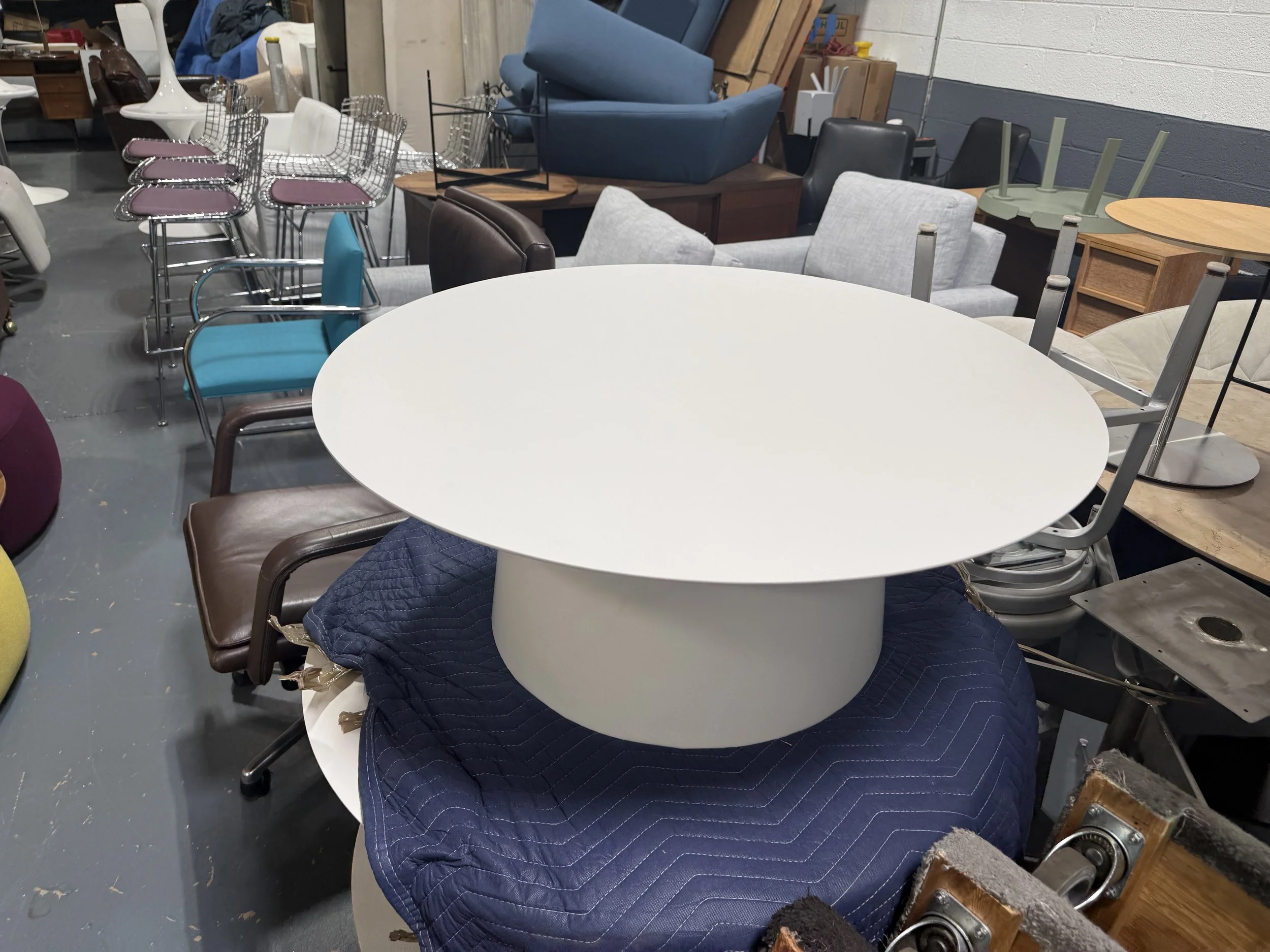 BluDot White Metal Outdoor Round Coffee Tables 2 AVAILABLE