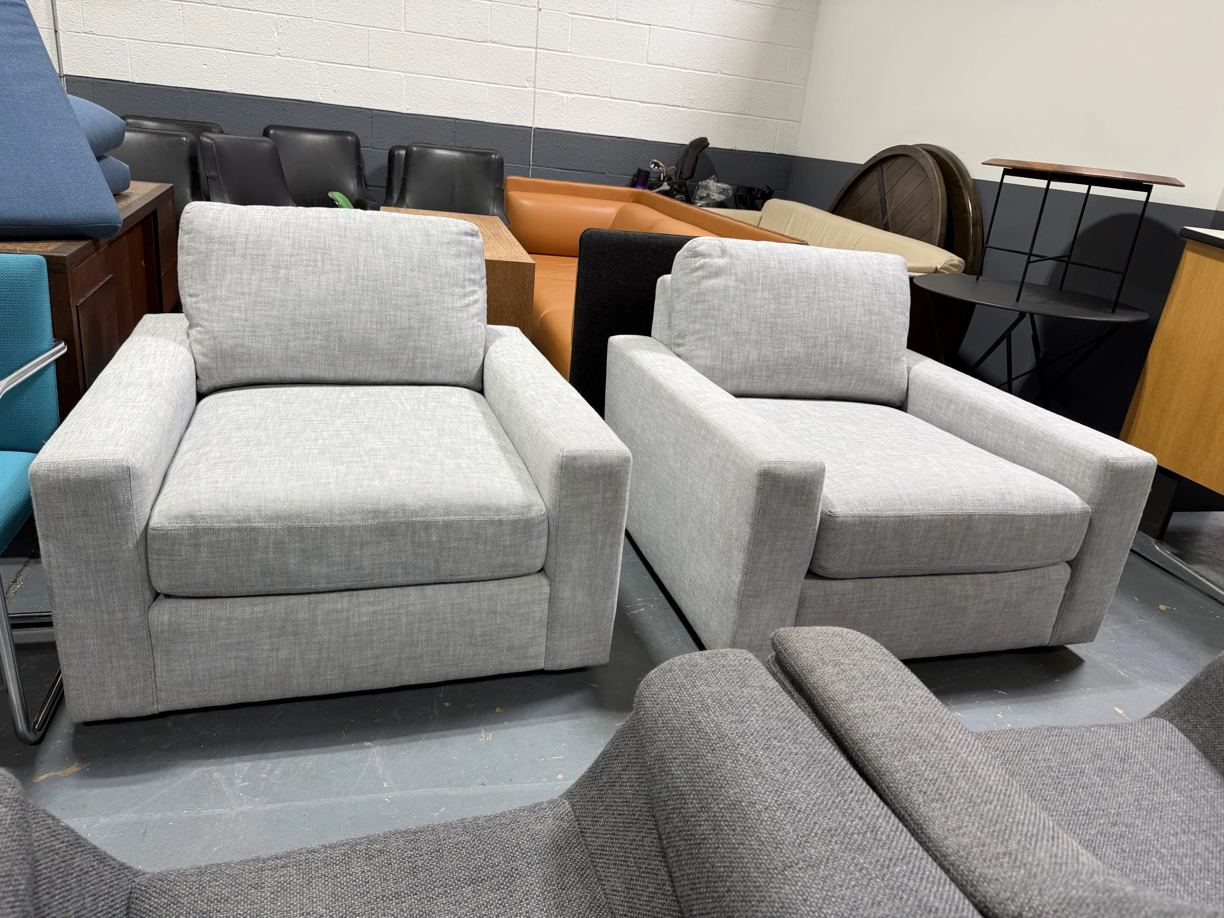 Restoration Hardware Swivel Lounge Arm Chairs 2 AVAILABLE