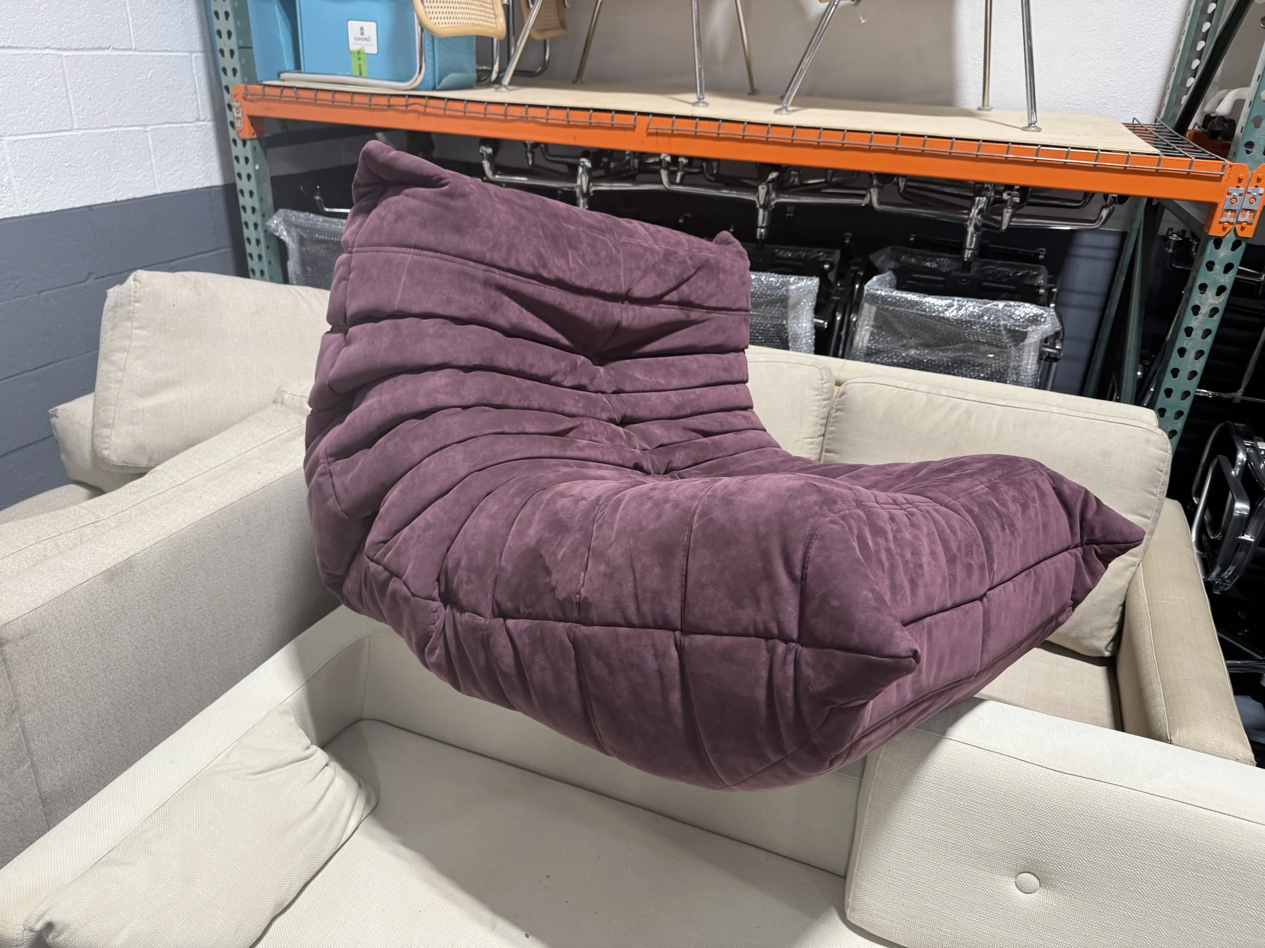 Ligne Roset TOGO Alcantara Suede Lounge Chair ONLY PURPLE AVAILABLE