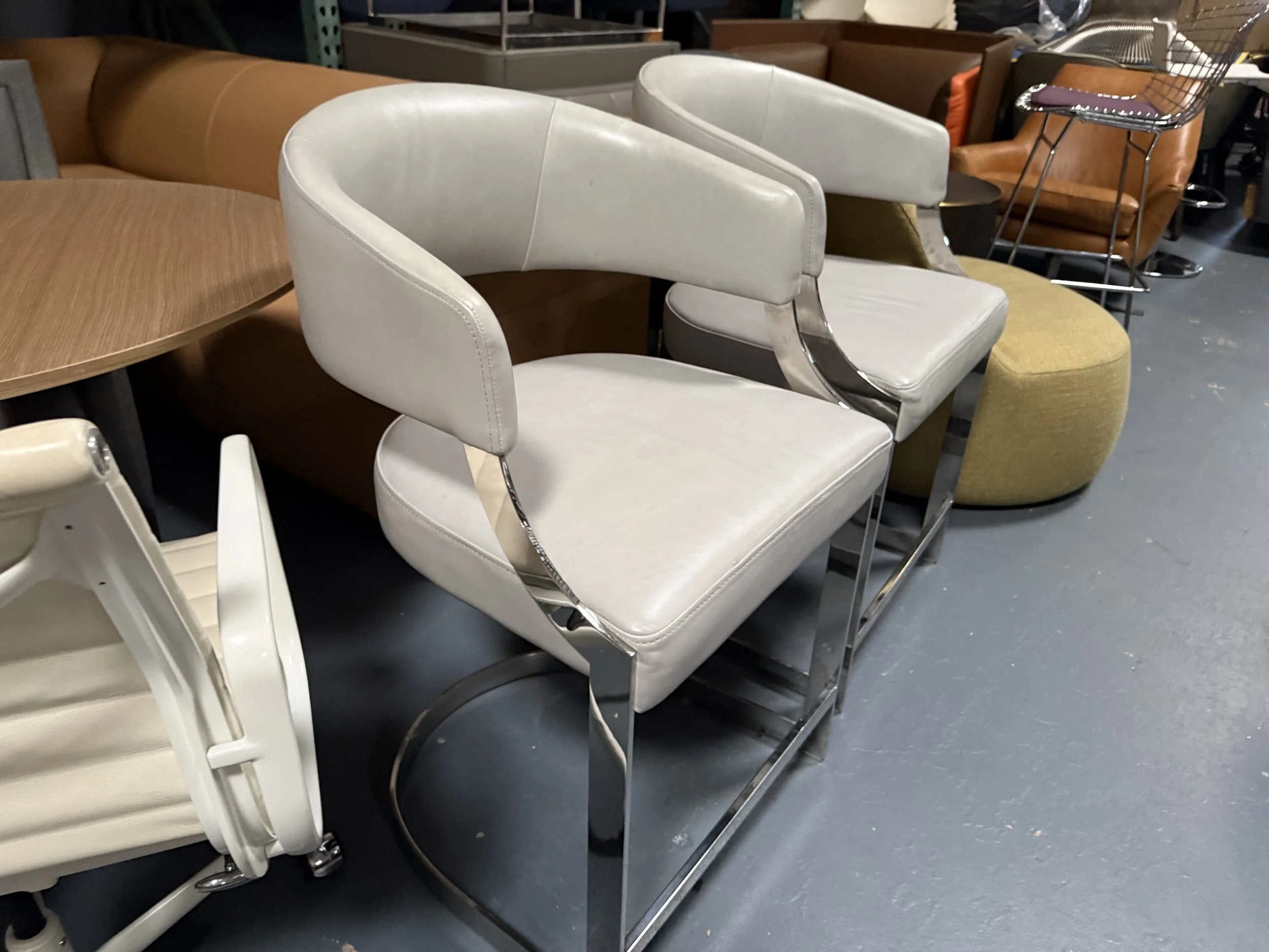 Leather William Sonoma Counter Stools PAIR
