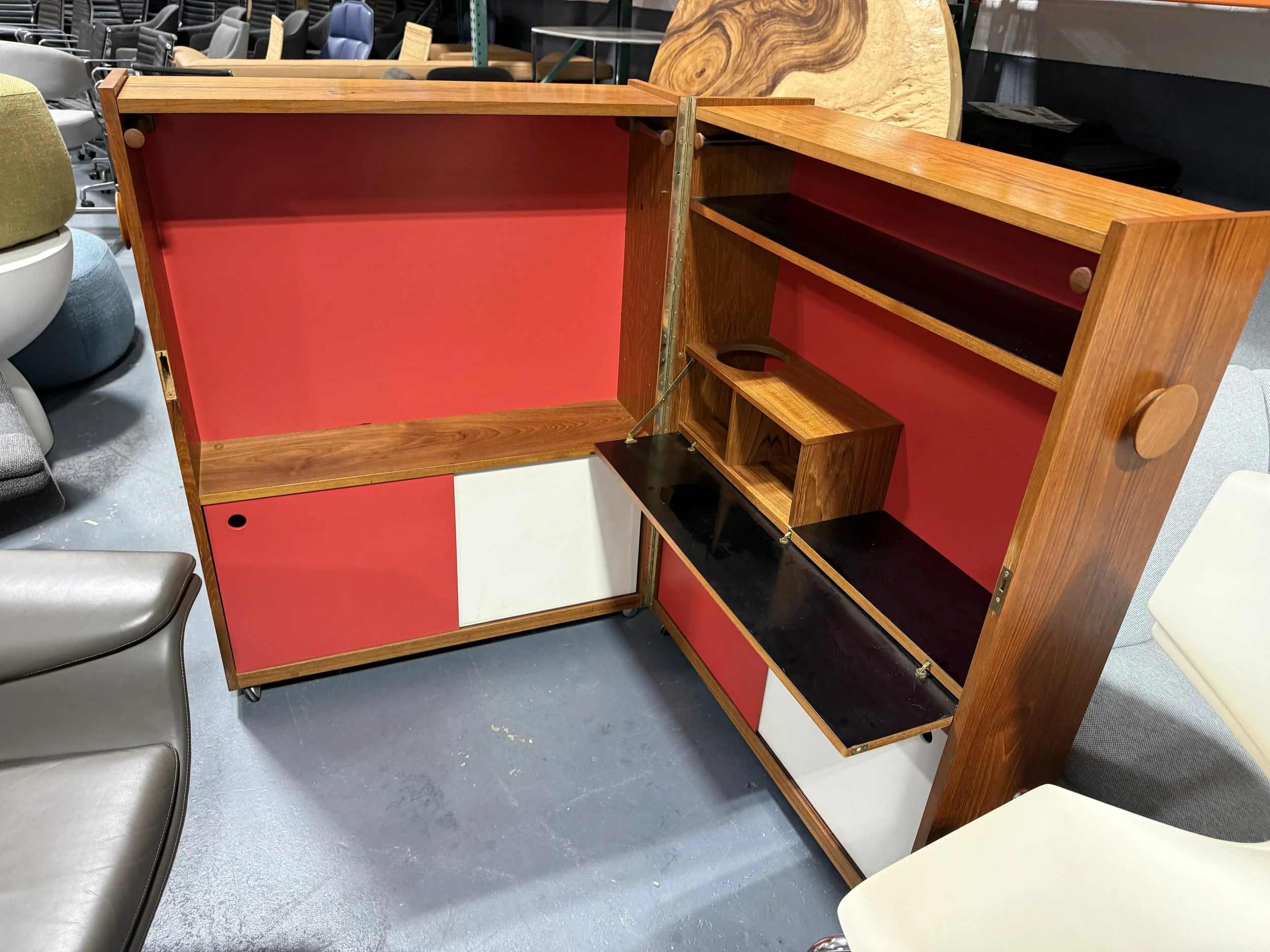 Erik Buch for Dylund Danish Modern Teak Folding Dry Bar