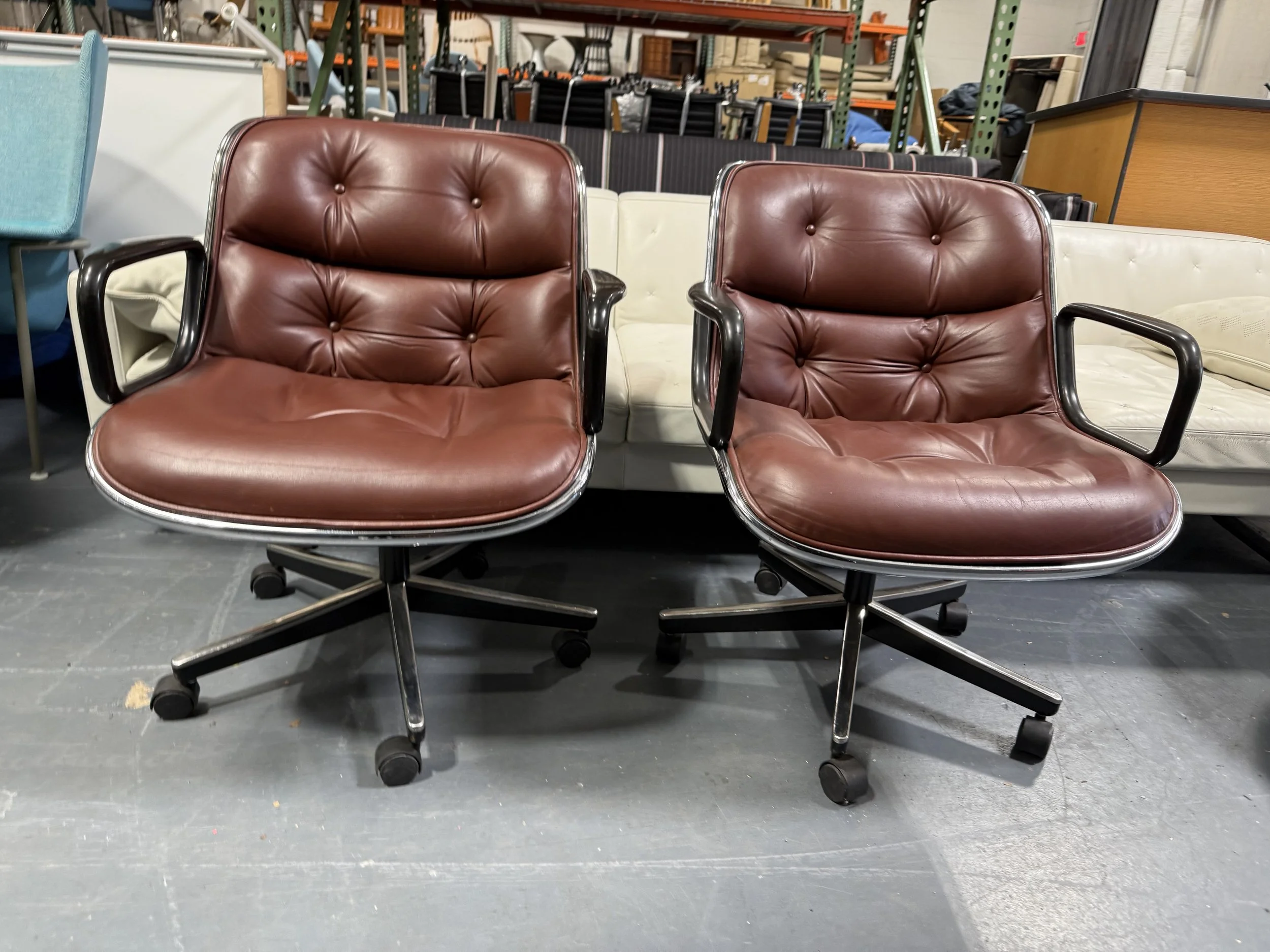 Knoll Pollock Leather Office Chairs 2 AVAILABLE