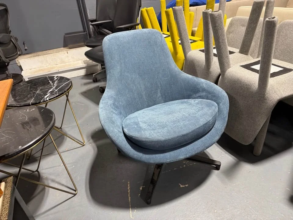 Herman Miller Geiger Saiba DWR Fabric Swivel Arm Chair
