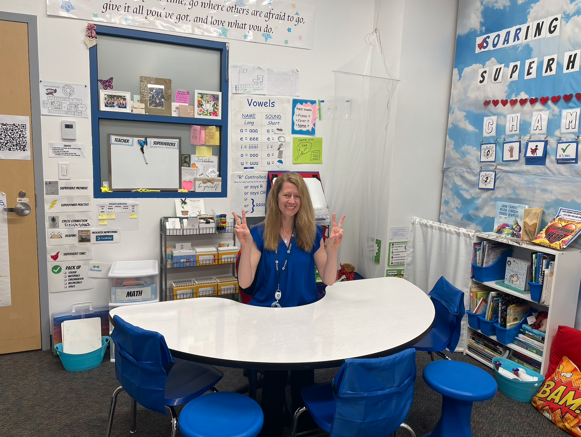 Lindsey Frank in her classroom on her last day as a special education teacher