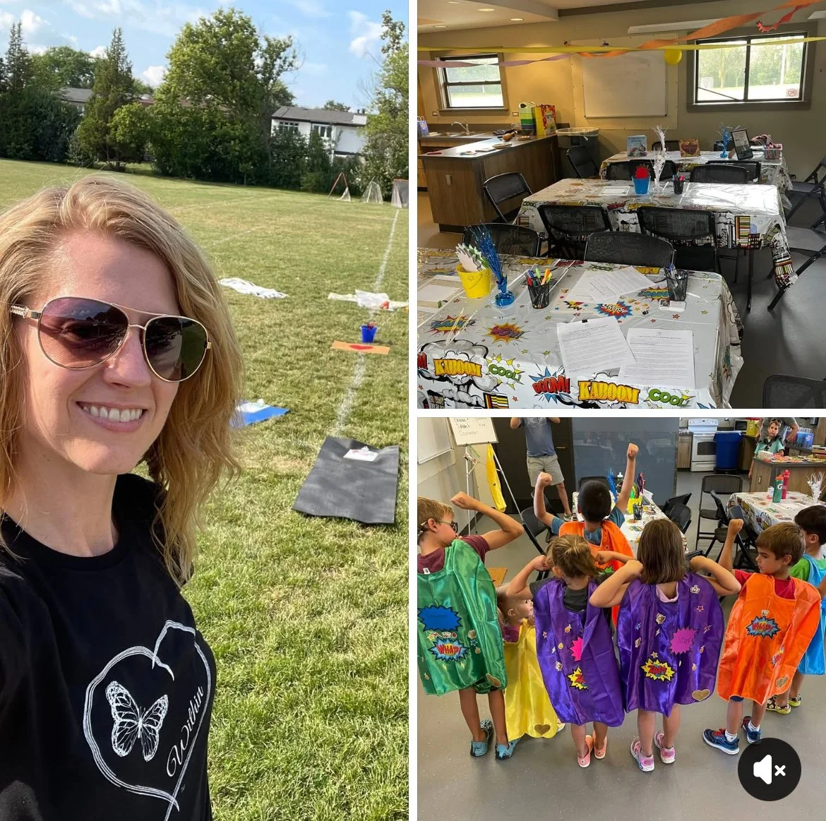 Lindsey Frank superhero yoga birthday party and events