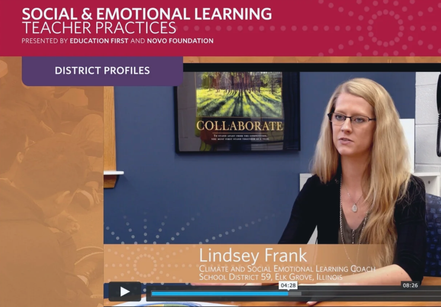 Lindsey Frank, Climate & SEL Coach, featured on Education First and NoVo Foundation