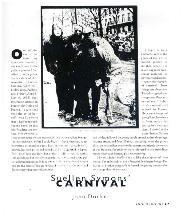 Suellen Symons' Carnival by John Docker, Photofile 45, 1991-2