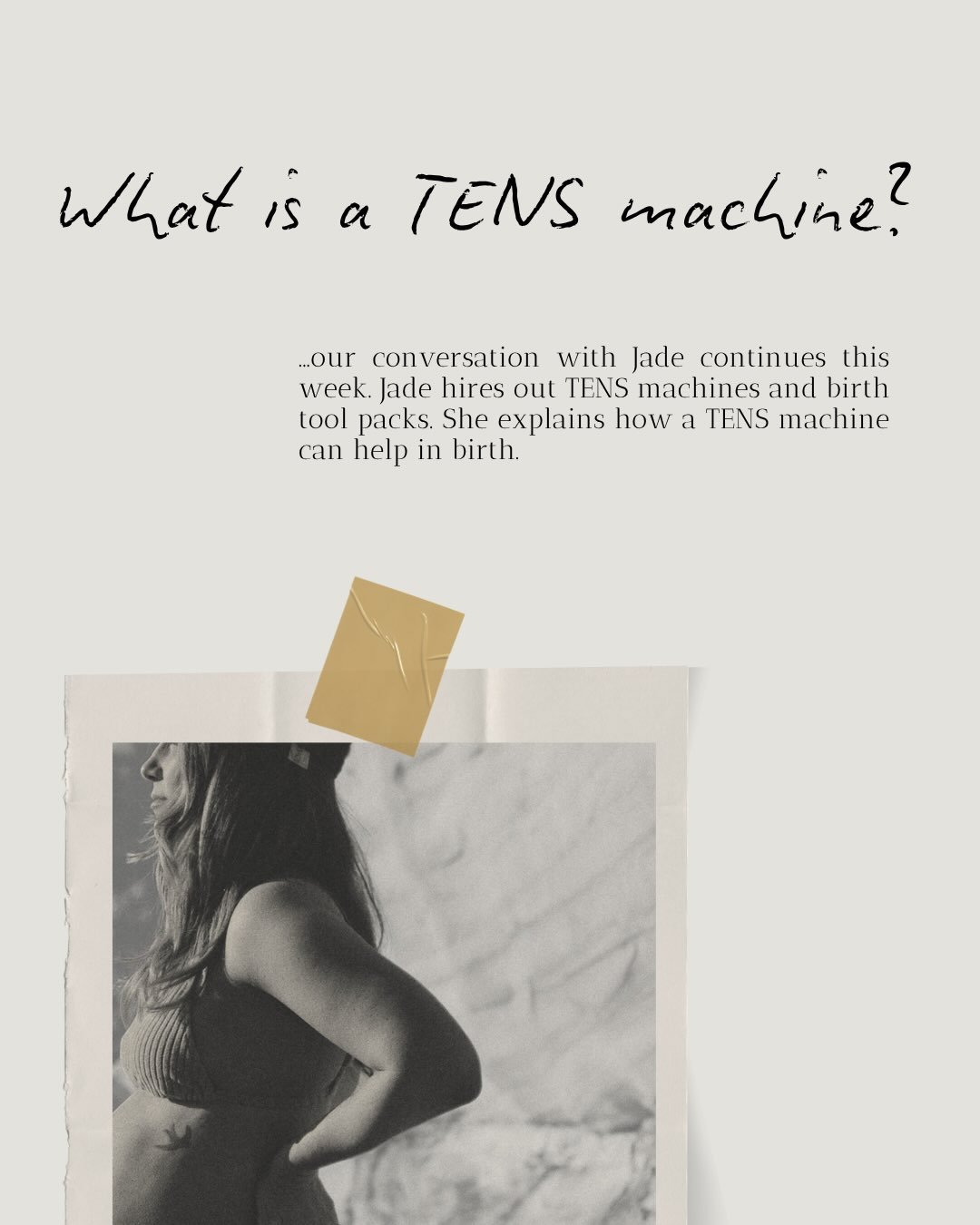 Want to know what a TENS machine is? And how it might support you in your birth? @with.jade__ answers all of our questions. Follow the link in bio to my blog to read more of this special conversation ✨ps. This song feels perfect!