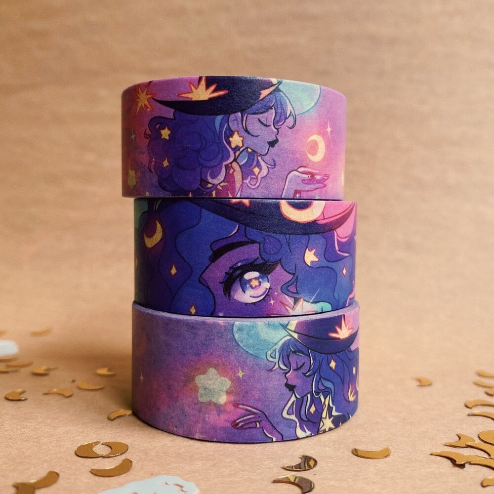 Stars In Their Hair - Beautiful Illustrated Witchy Washi Tape by