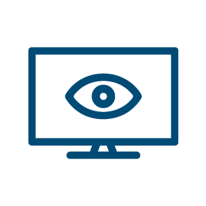 a computer monitor screen with an eye centred on the screen