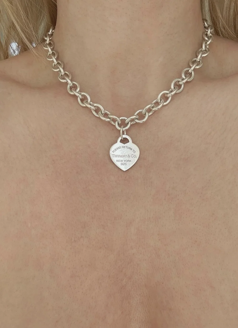 【激レア】Old Tiffany heart necklace VTG Tiffany & Co. Double Heart Pendant Necklace 925 Sterling