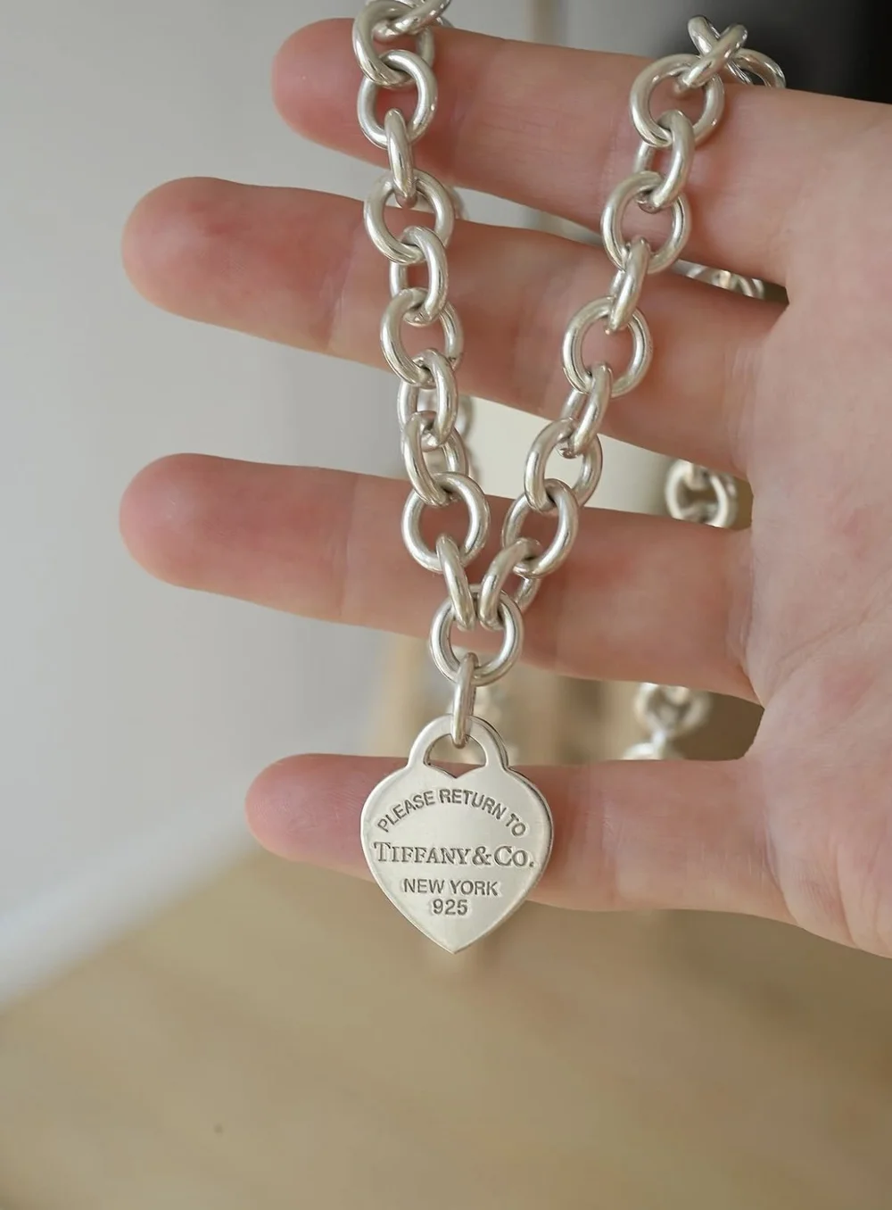【激レア】Old Tiffany heart necklace Vintage 1991 Tiffany & Co. 18K Gold Bow Sterling Silver