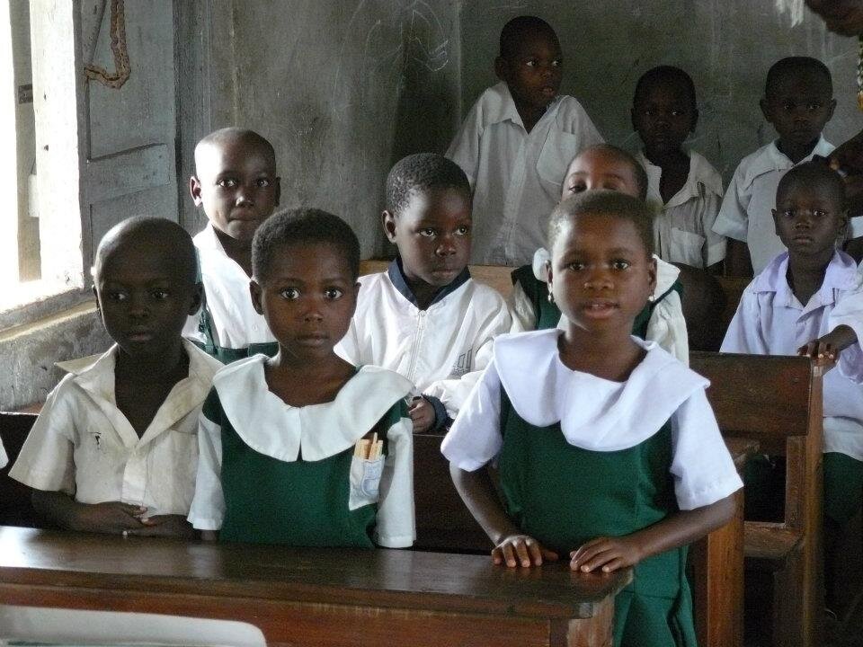 Uniformed Children in Classroom