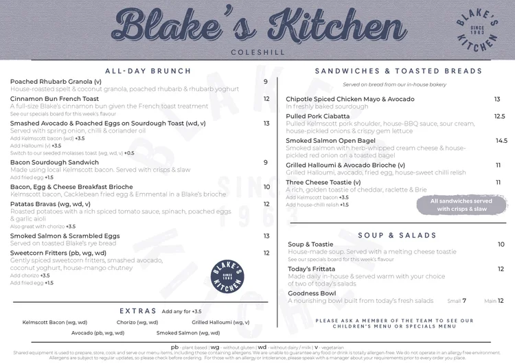 Blake's Menu.pdf Blakes Coleshill — Blake's Kitchen