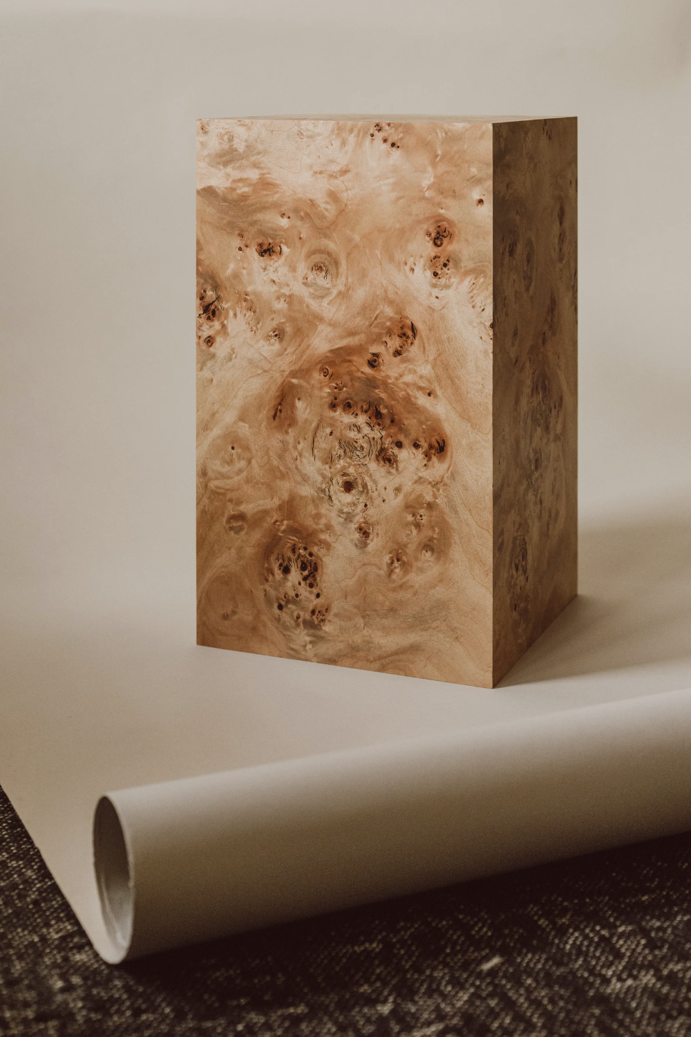 Aria Burl Wood Pedestal Side Table — No.17 House