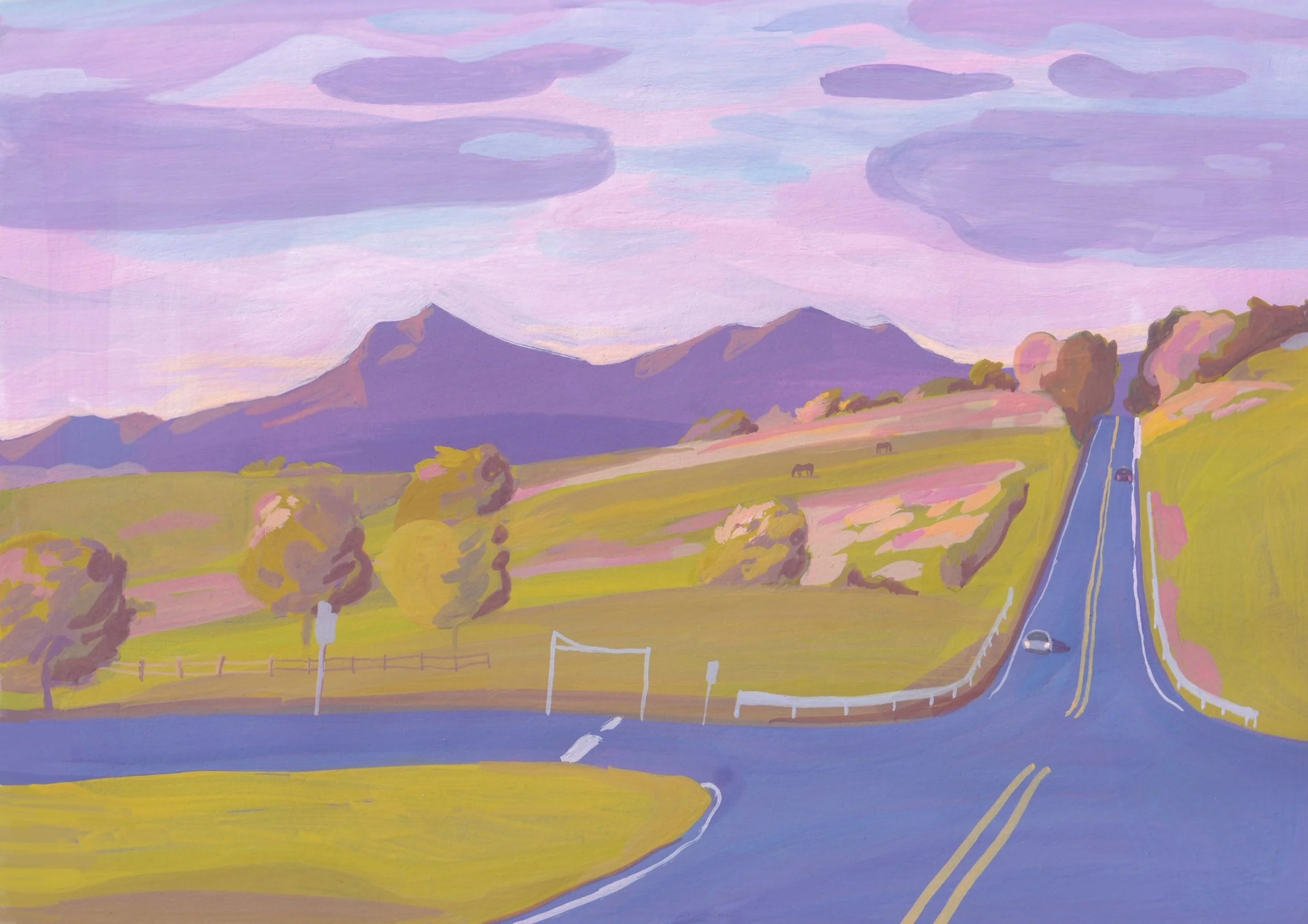 Sunset Drive A5 Print