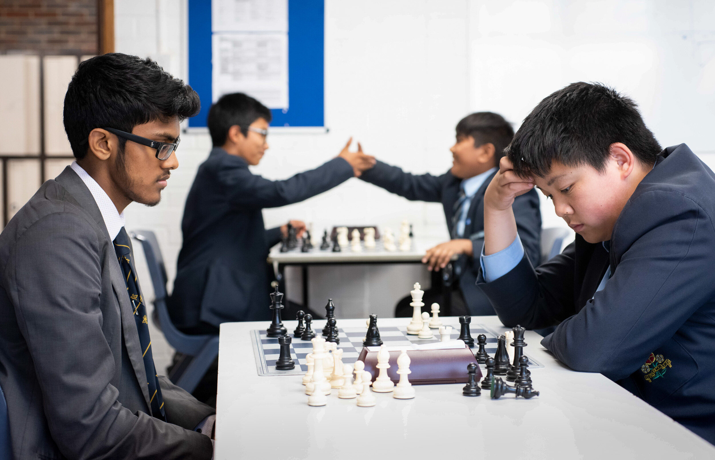  Queen Elizabeth’s School, Barnet, UK.  Chess competition. Shot by Eleanor Bentall, photographer. 
