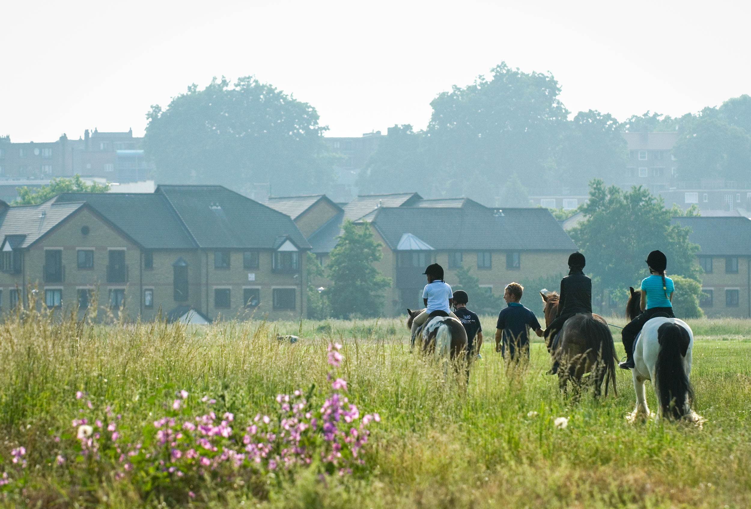  Lee Valley Park. Lee Valley Riding Centre, London E10, UK. Horse riding on Walthamstow Marshes.  Shot by Eleanor Bentall, photographer.  