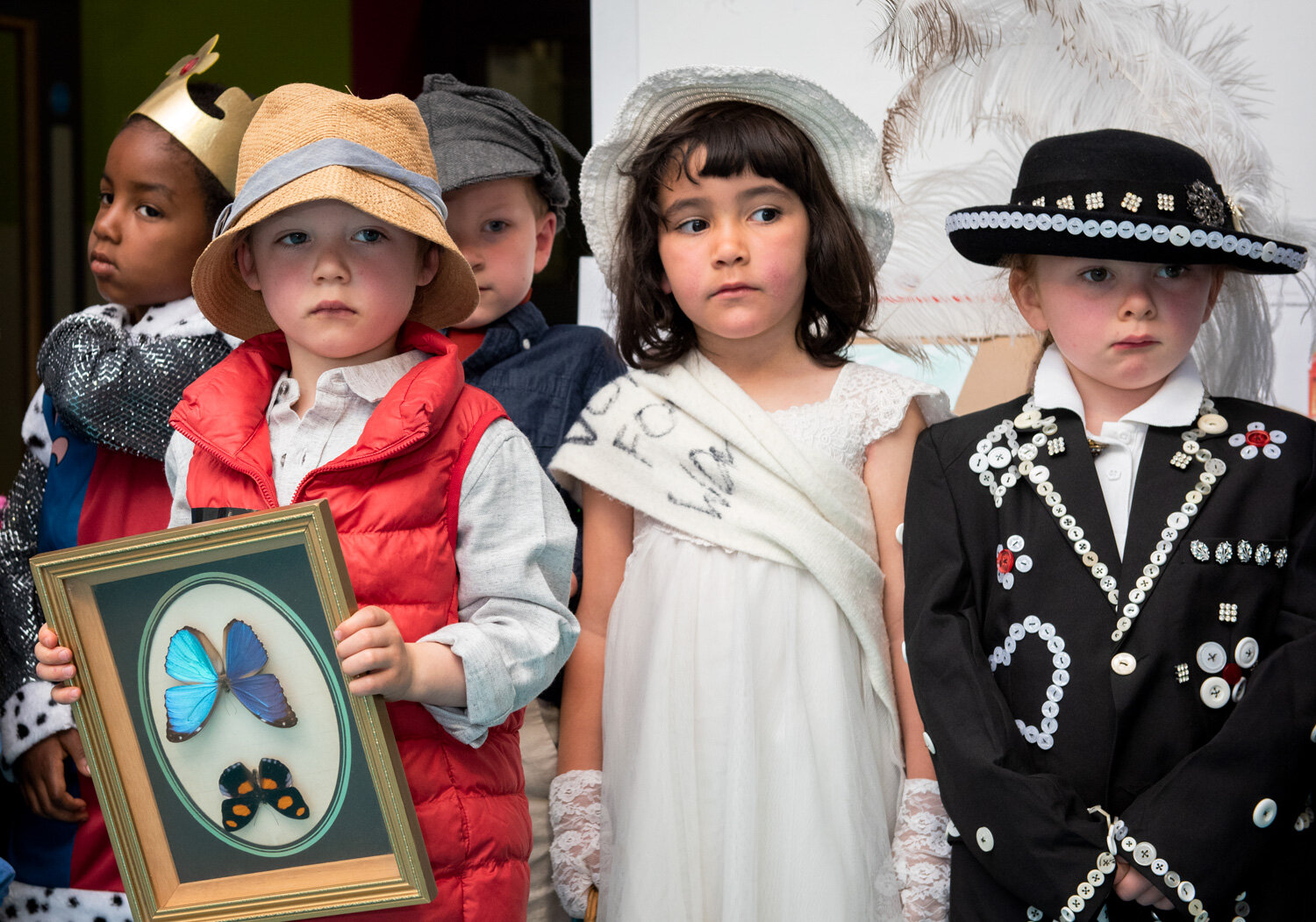  London History Schools Day.   Children dressed as their favourite Londoners.  Photograph by Eleanor Bentall. 