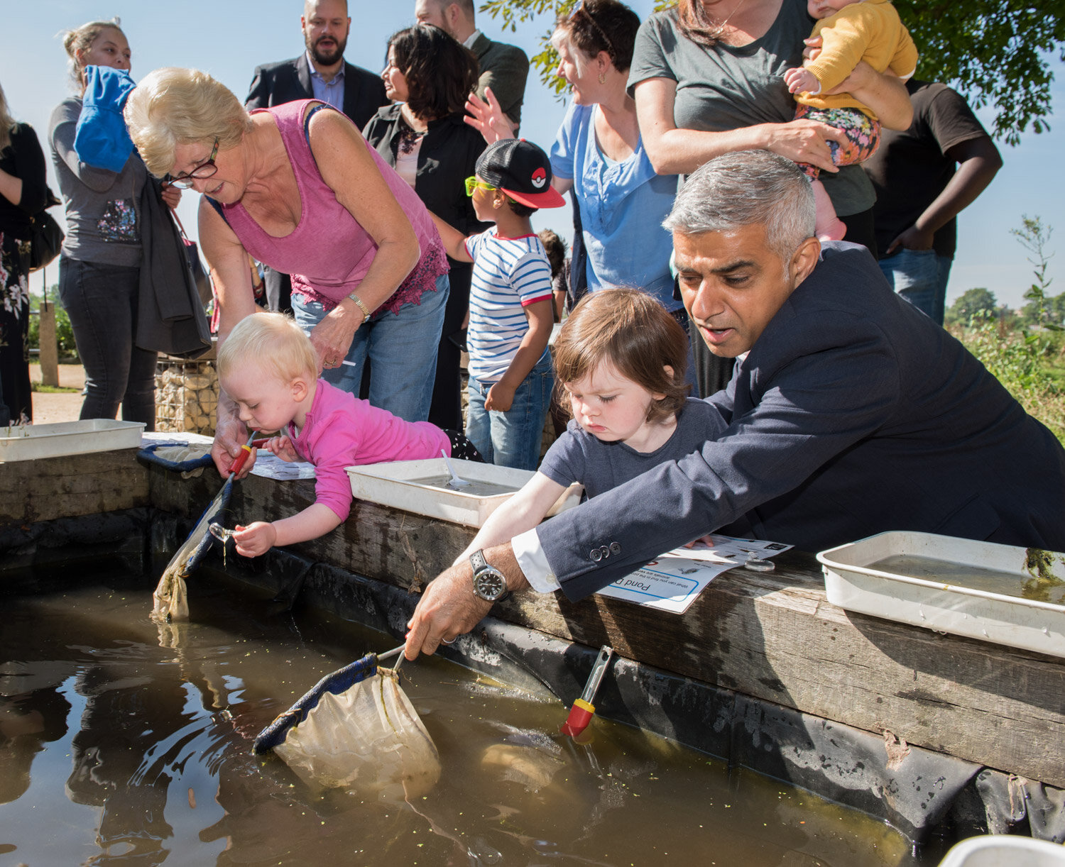  Mayor of London, Sadiq Khan, visiting Woodberry Wetlands, London N16, to launch the draft London Environment Strategy/National Park City.   Photograph by Eleanor Bentall. 