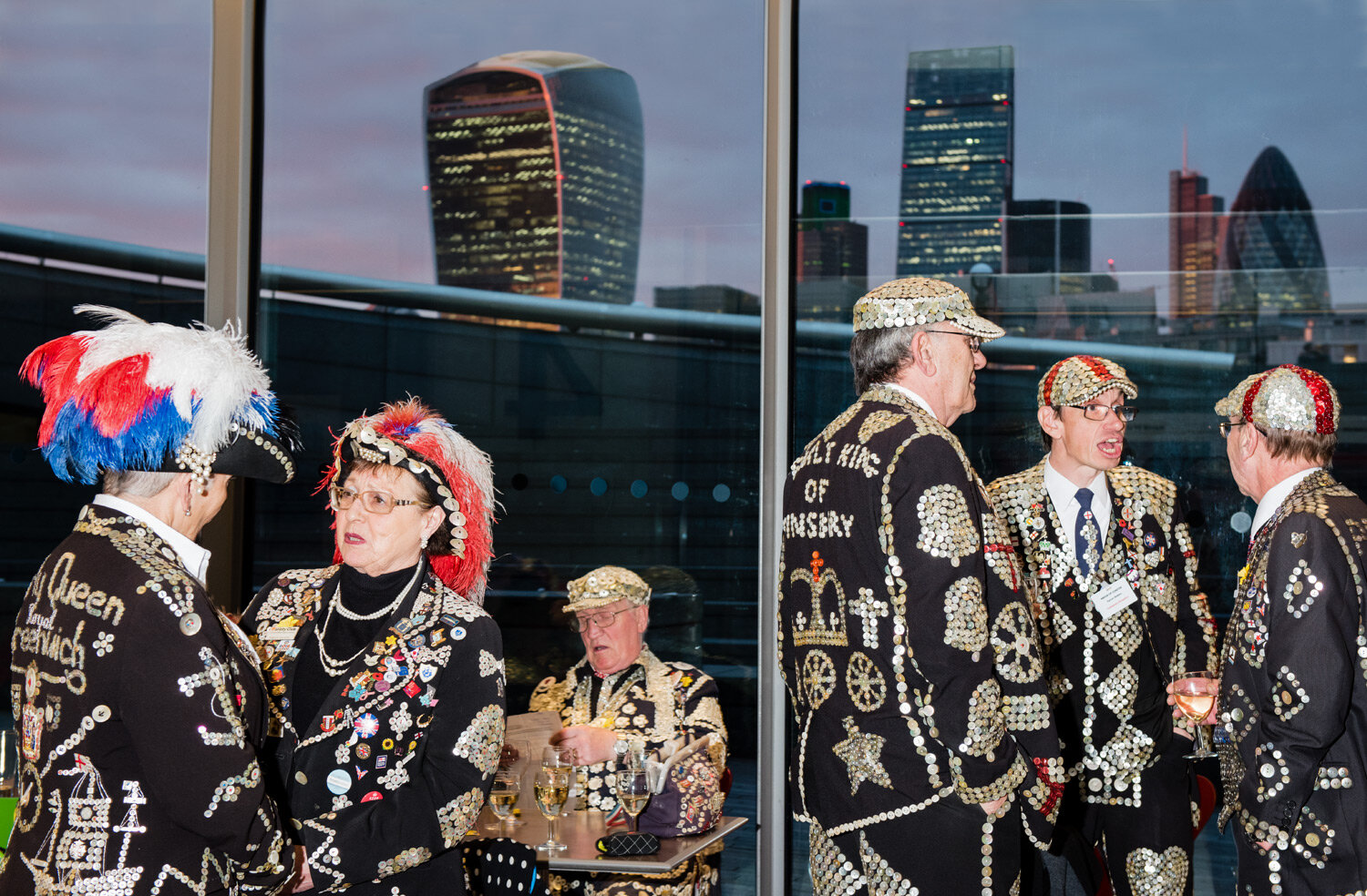  Community Reception, City Hall, London.  The London Pearly Kings &amp; Queens Society.  Photograph by Eleanor Bentall. 