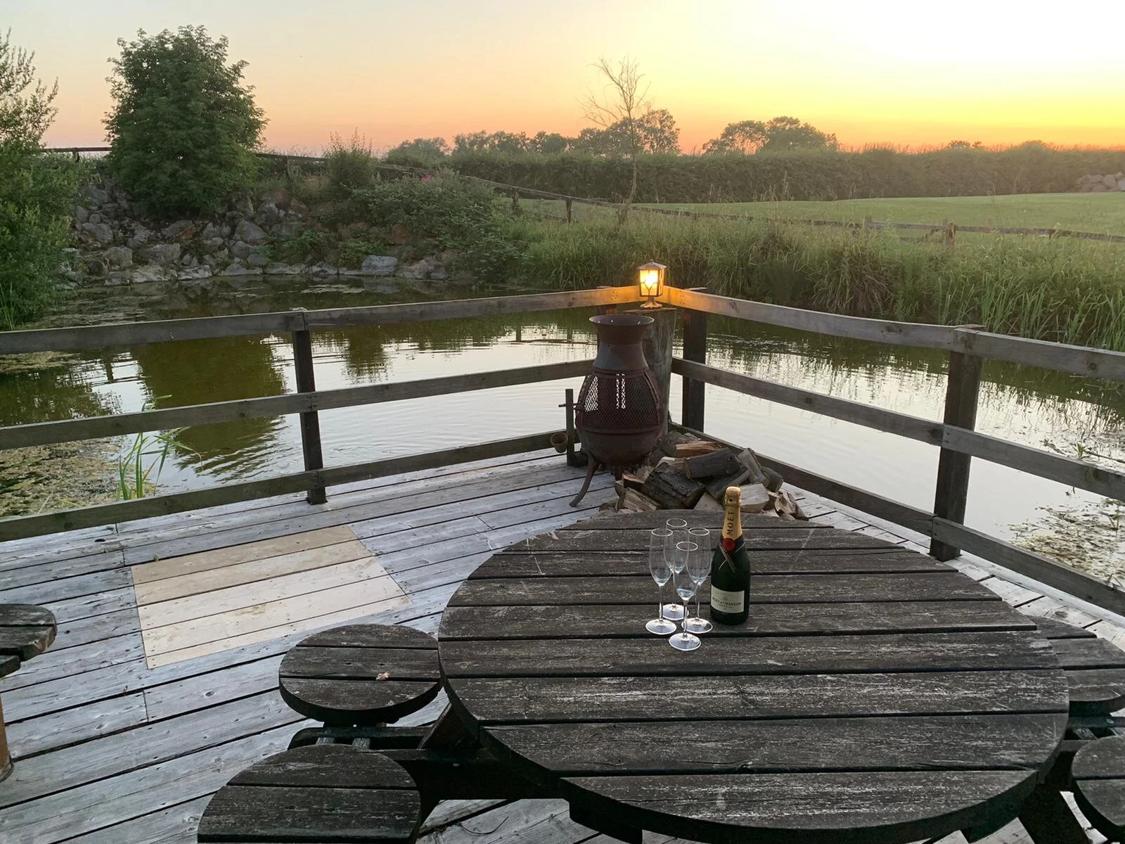 Dressed picnic table lake log burner.JPG