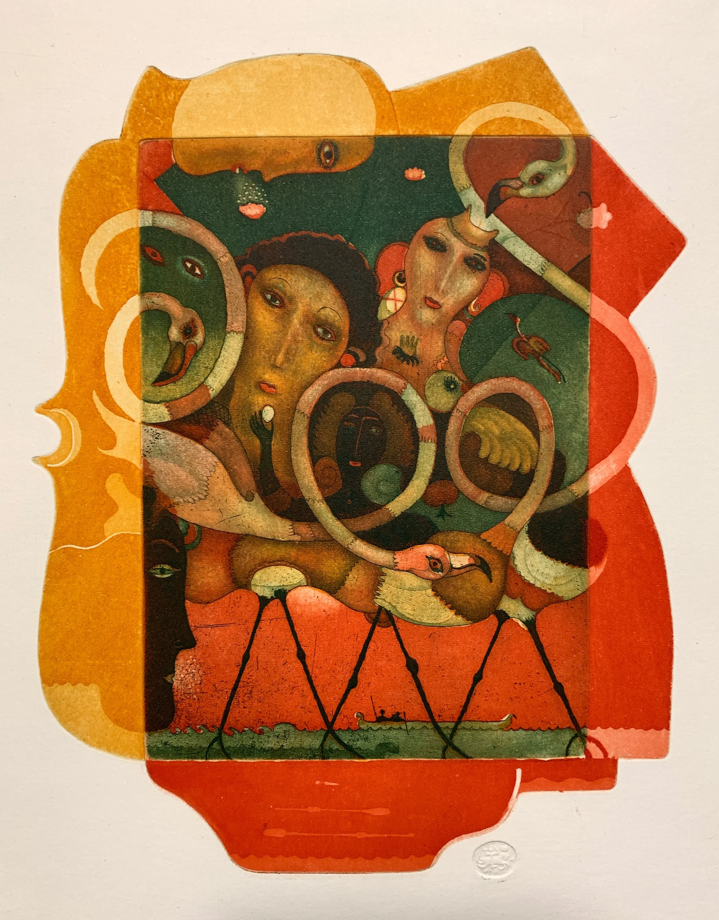 composition VII (flamingo)