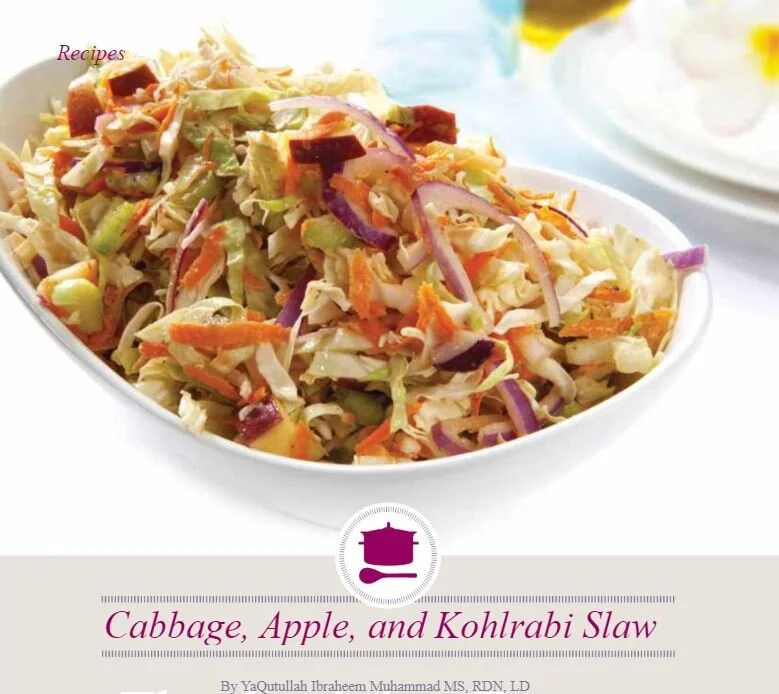 Cabbage, Apple, Kholrabi Slaw