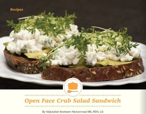 Open Face Crab Salad Sandwich