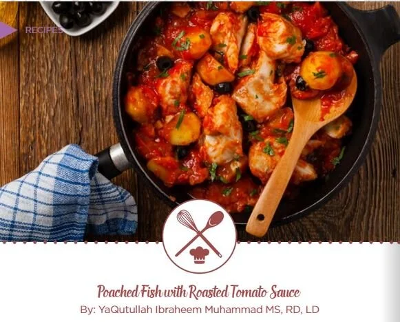 Poached Fish with Roasted Tomato Sauce