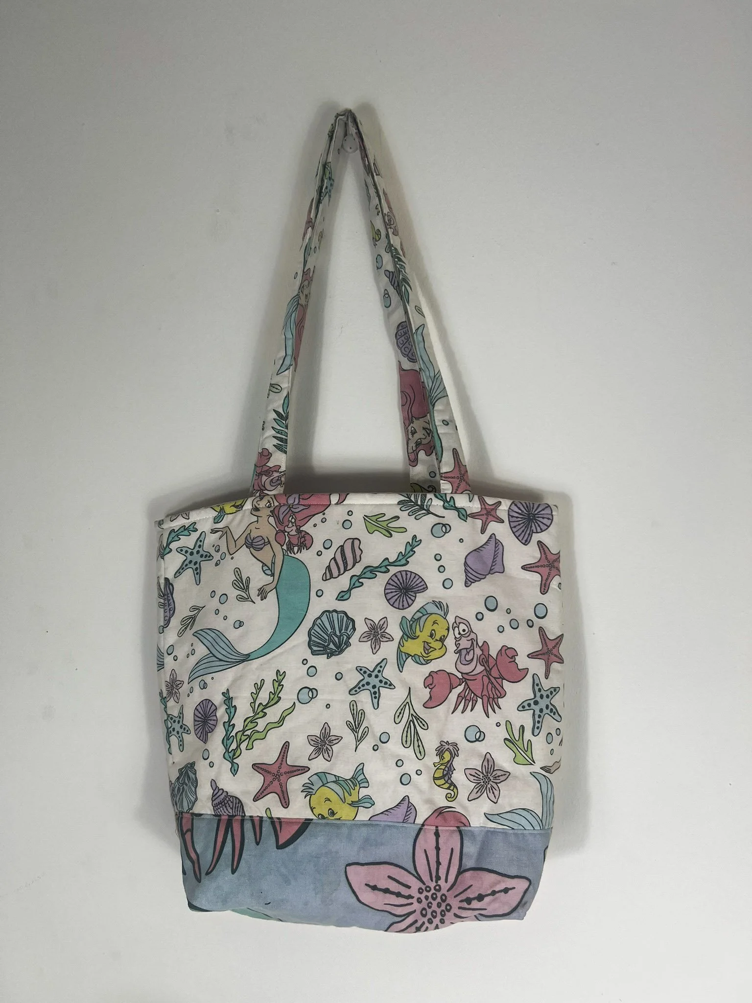 Recycled Fabric Tote Bag – Handmade & Unique - Mermaid