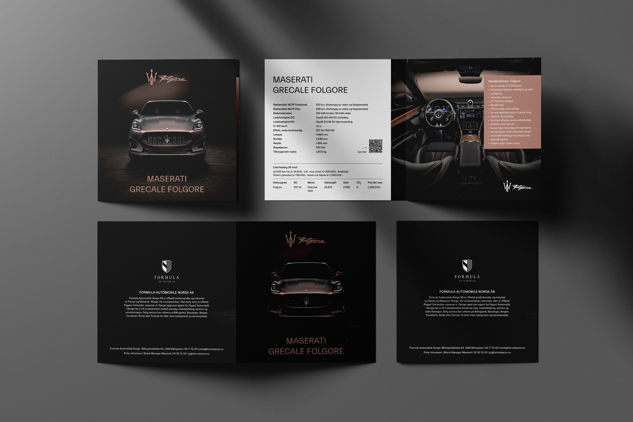 Formula maserati Grecale folgore folder. luksuriøst mørkt utseende