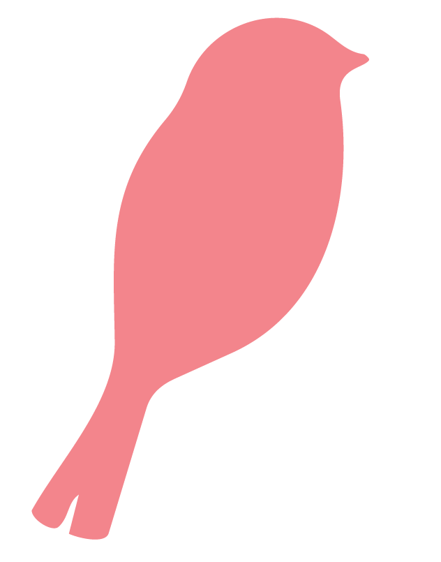 Rosa illustrasjon av fugl
