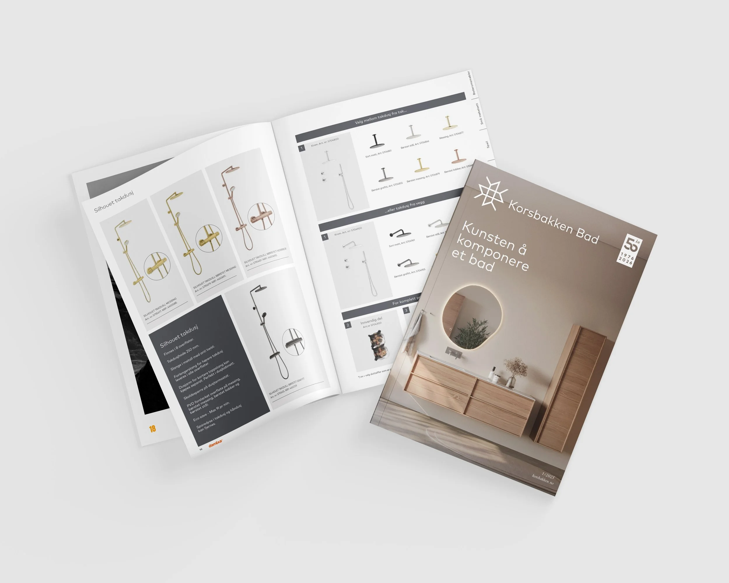 Korsbakken jubileumslogo 50 år magasin mockup