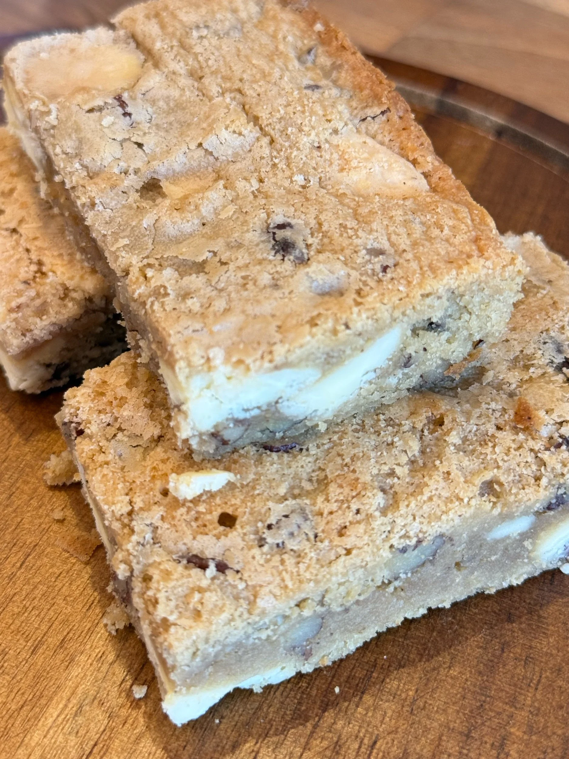 Pecan and White Chocolate Blondie