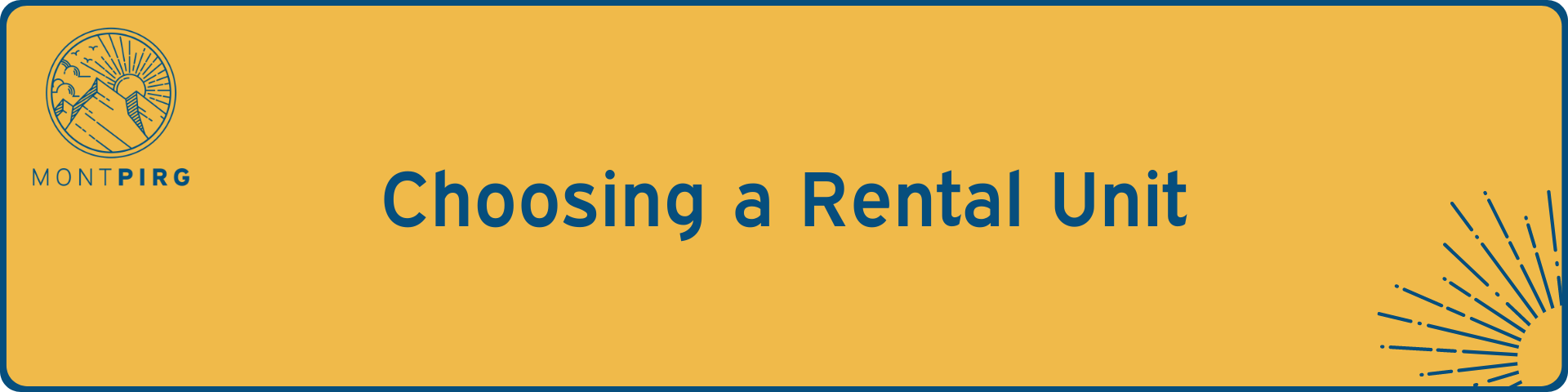 Choosing a Rental Unit