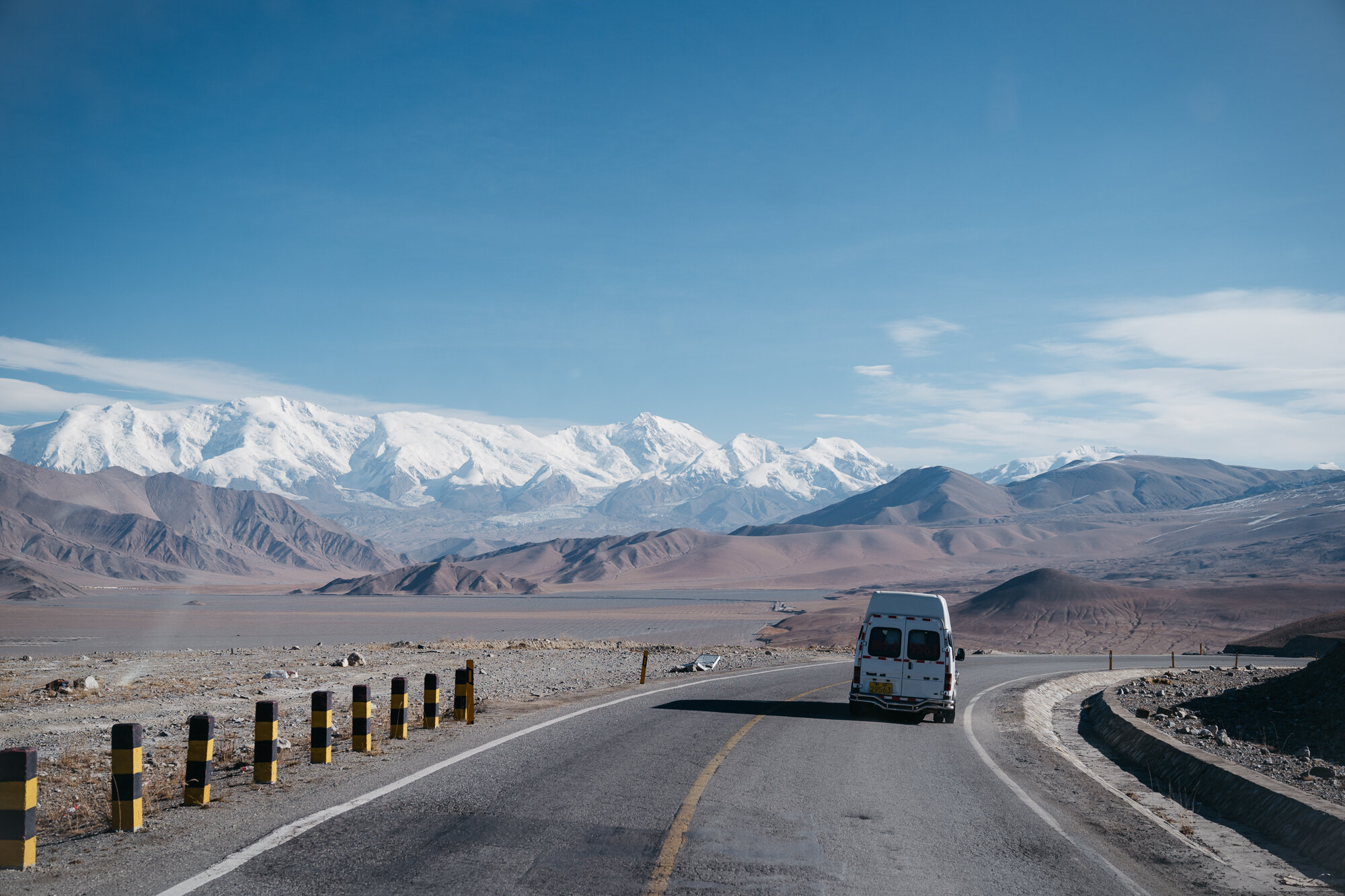  The road from Tashkurgan to Kashgar. These mountains are part of the Pamir mountain range. 