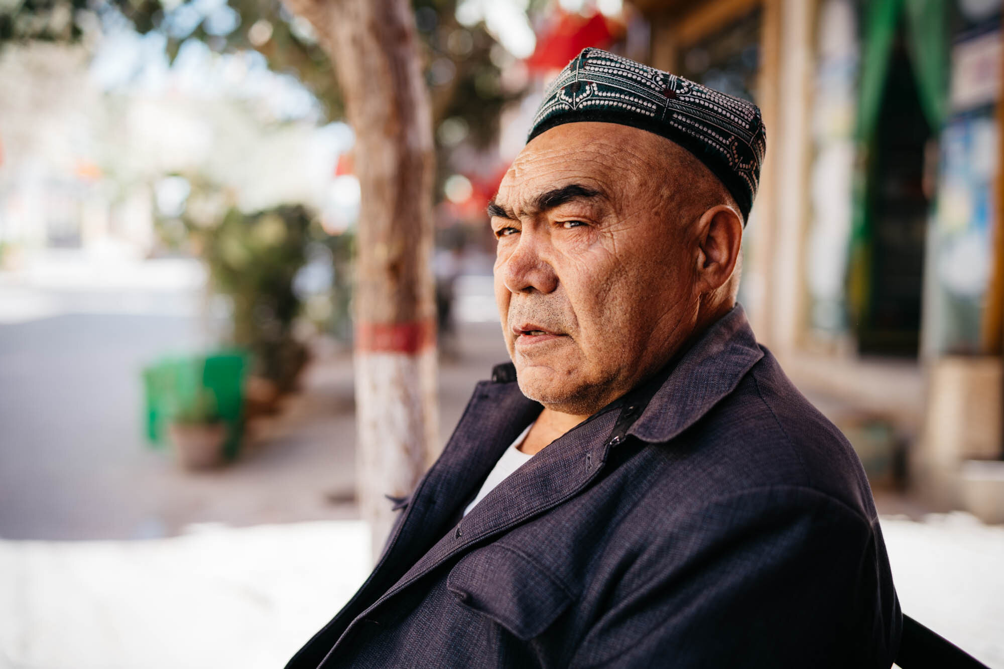  An Uyghur man in a traditional hat 