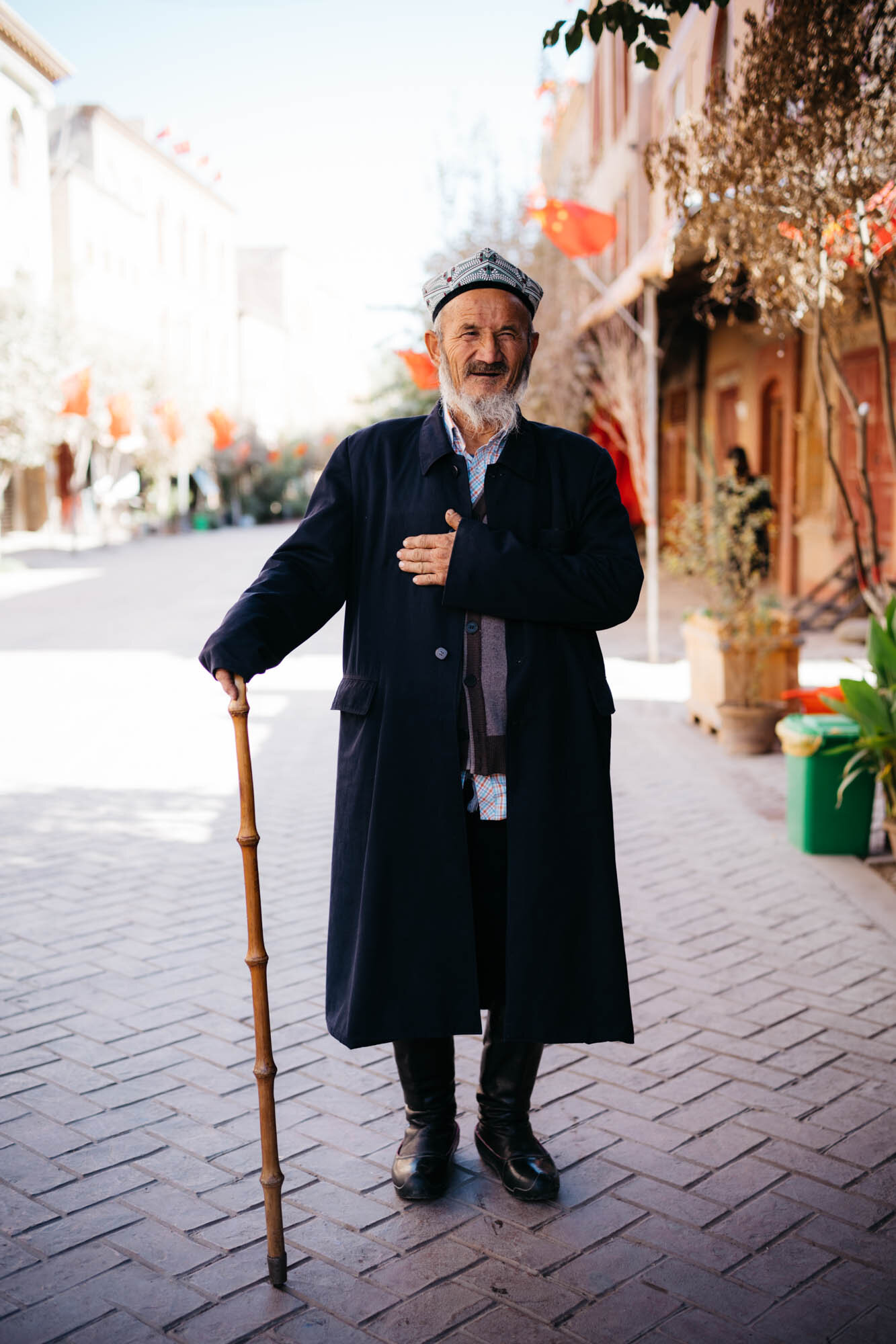  An Uyghur man in a traditional hat 