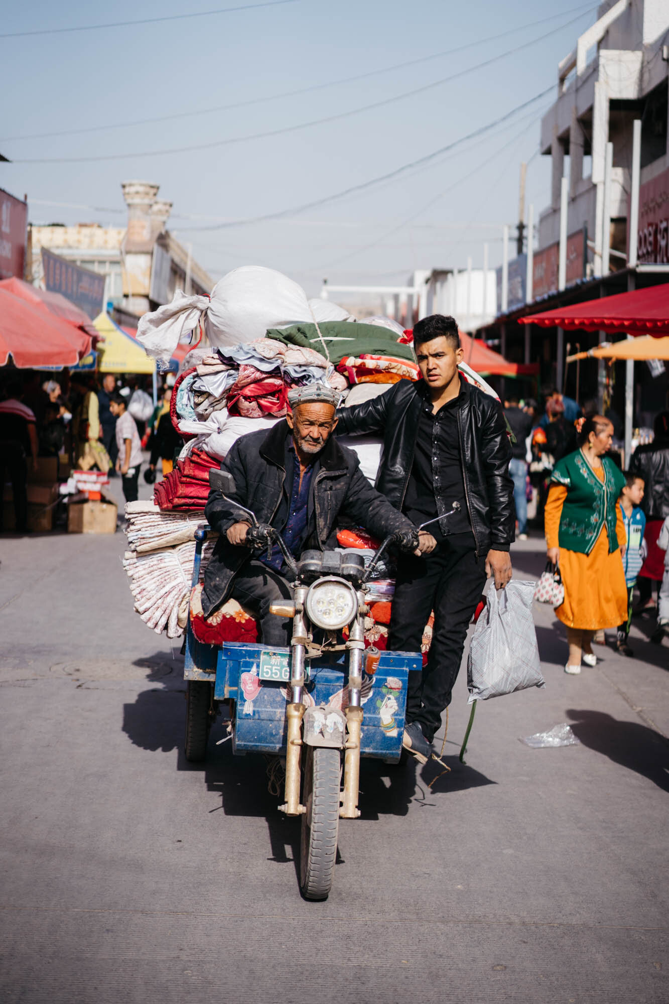  Uyghur men at the bazaar 