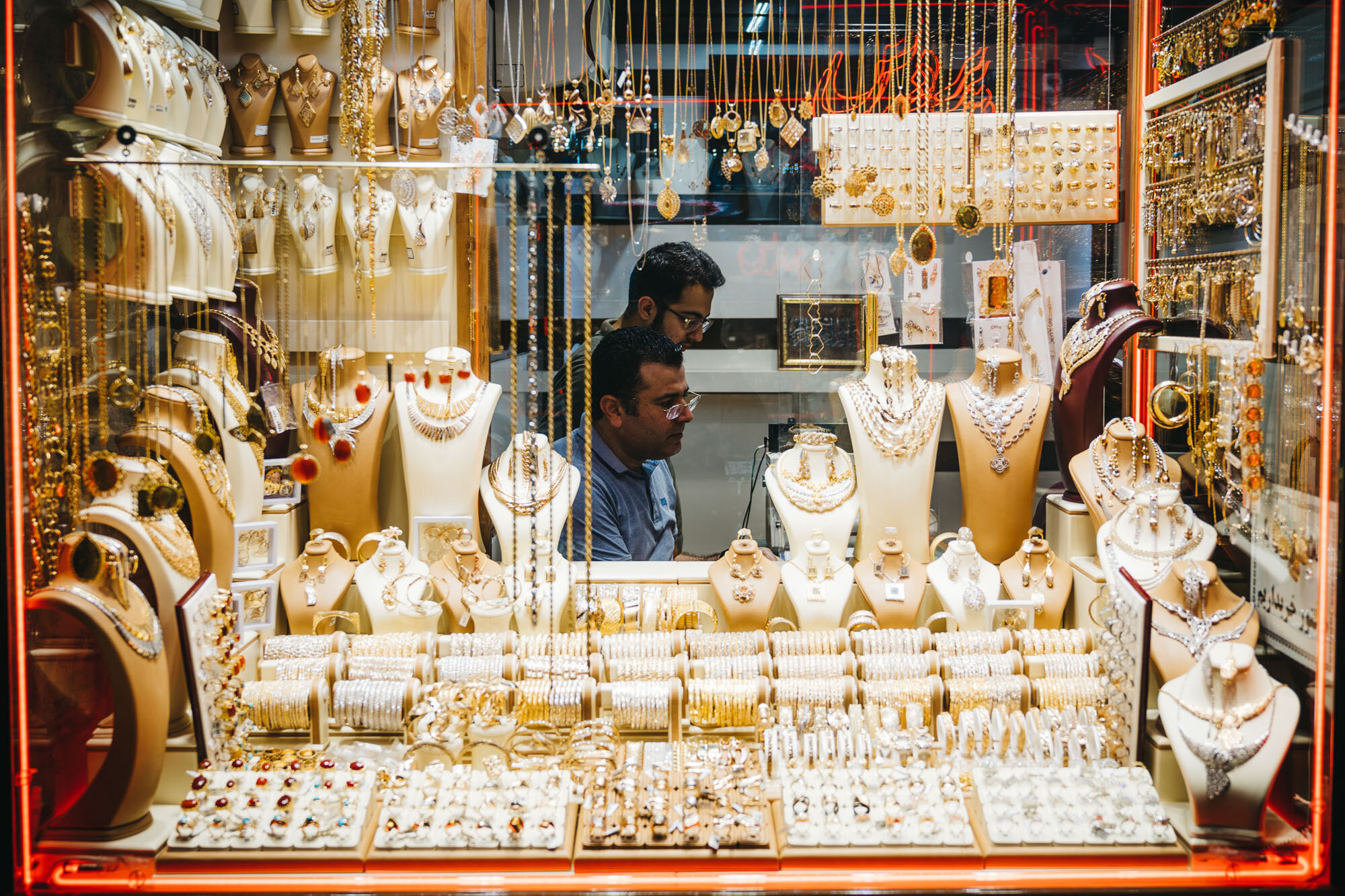  Gold sellers in the gold department of the bazaar 