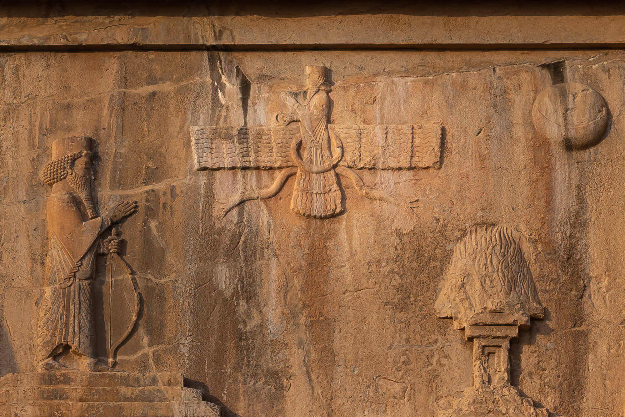  A close up of the Faravahar, the symbol of Zoroastrianism 